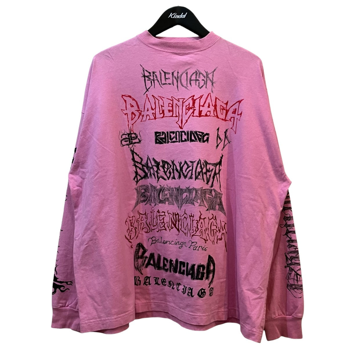 BALENCIAGA(バレンシアガ) メタルロゴ長袖Tシャツ699191 699191 ピンク