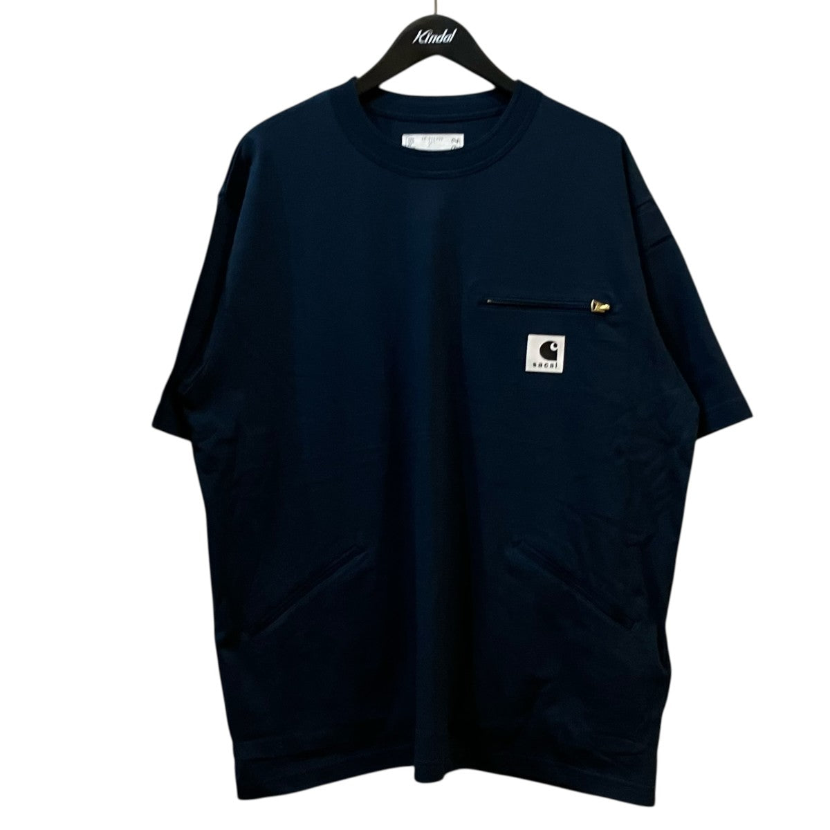 Sacai Carhartt Tシャツ　新品未使用品　サイズ4 sacai×CarHartt コラボレーションTシャツ 26-01092S ネイビー サイズ 4