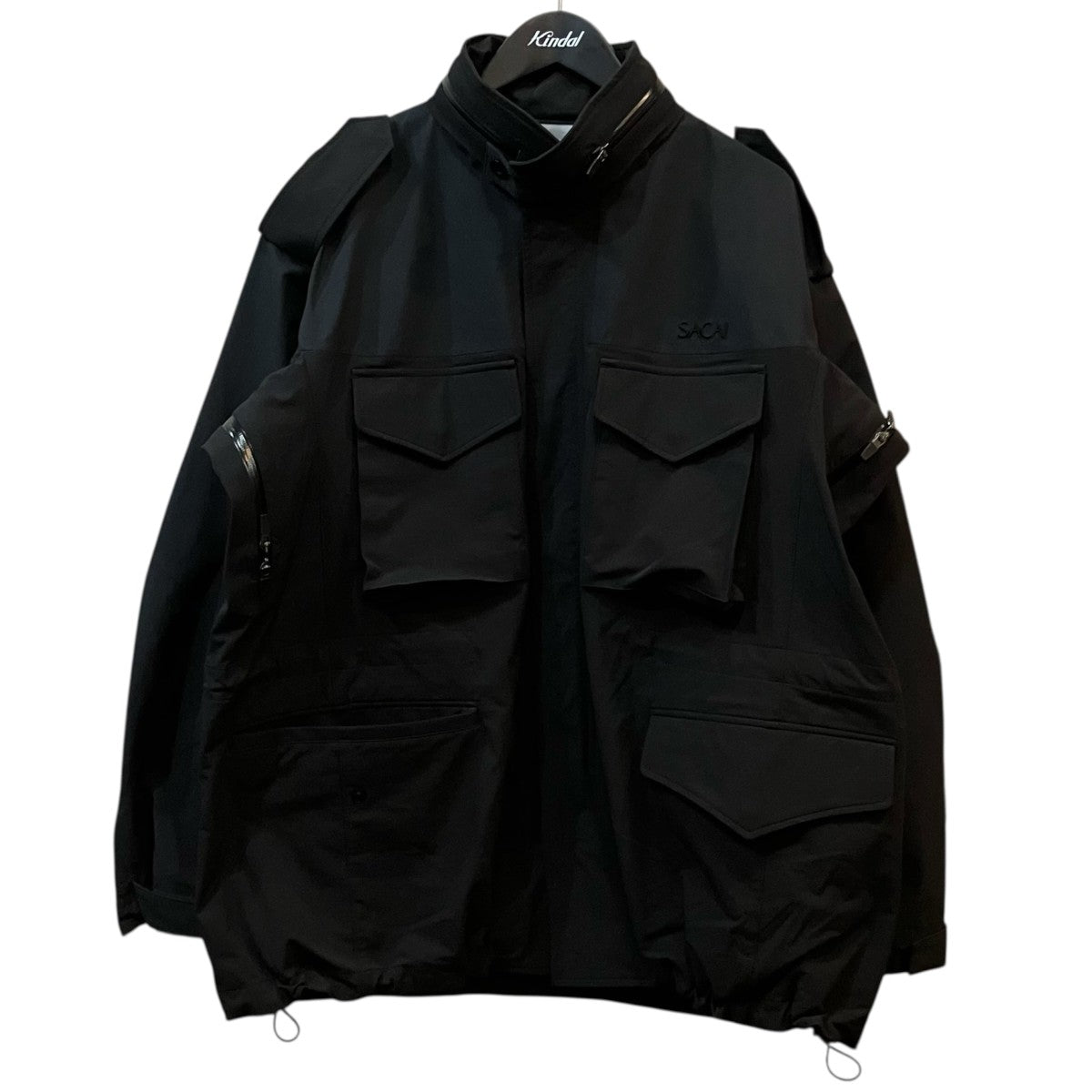 【新品未使用】sacai ブラック ミリタリージャケット　ブラック サイズ3 sacai(サカイ) ミリタリーマウンテンジャケット 23-03250M ブラック
