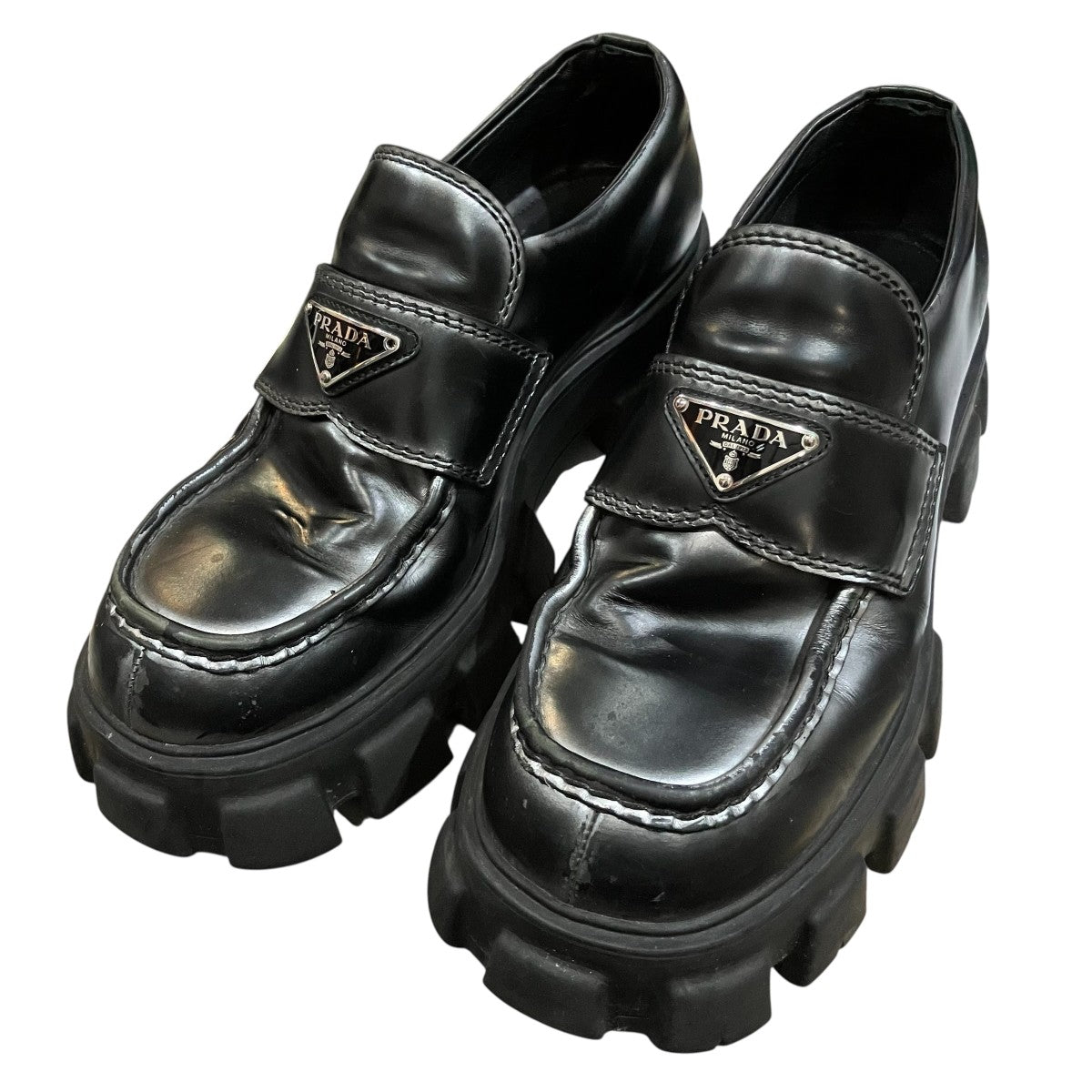 PRADA(プラダ) モノリス ブラッシュドレザー ローファー2DE129 2DE129 