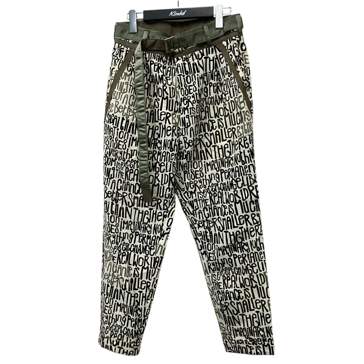 sacai(サカイ) ウエスト切替総柄パンツ 21-0658M チャコールグレー