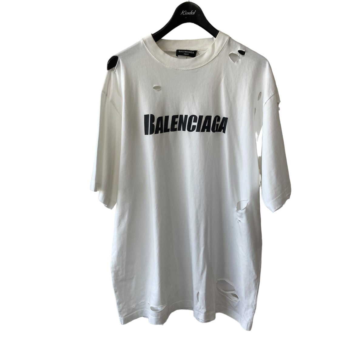 BALENCIAGA(バレンシアガ) Caps Destroyed Flatground Tee 651795 ホワイト サイズ  S｜【公式】カインドオルオンライン ブランド古着・中古通販【kindal】