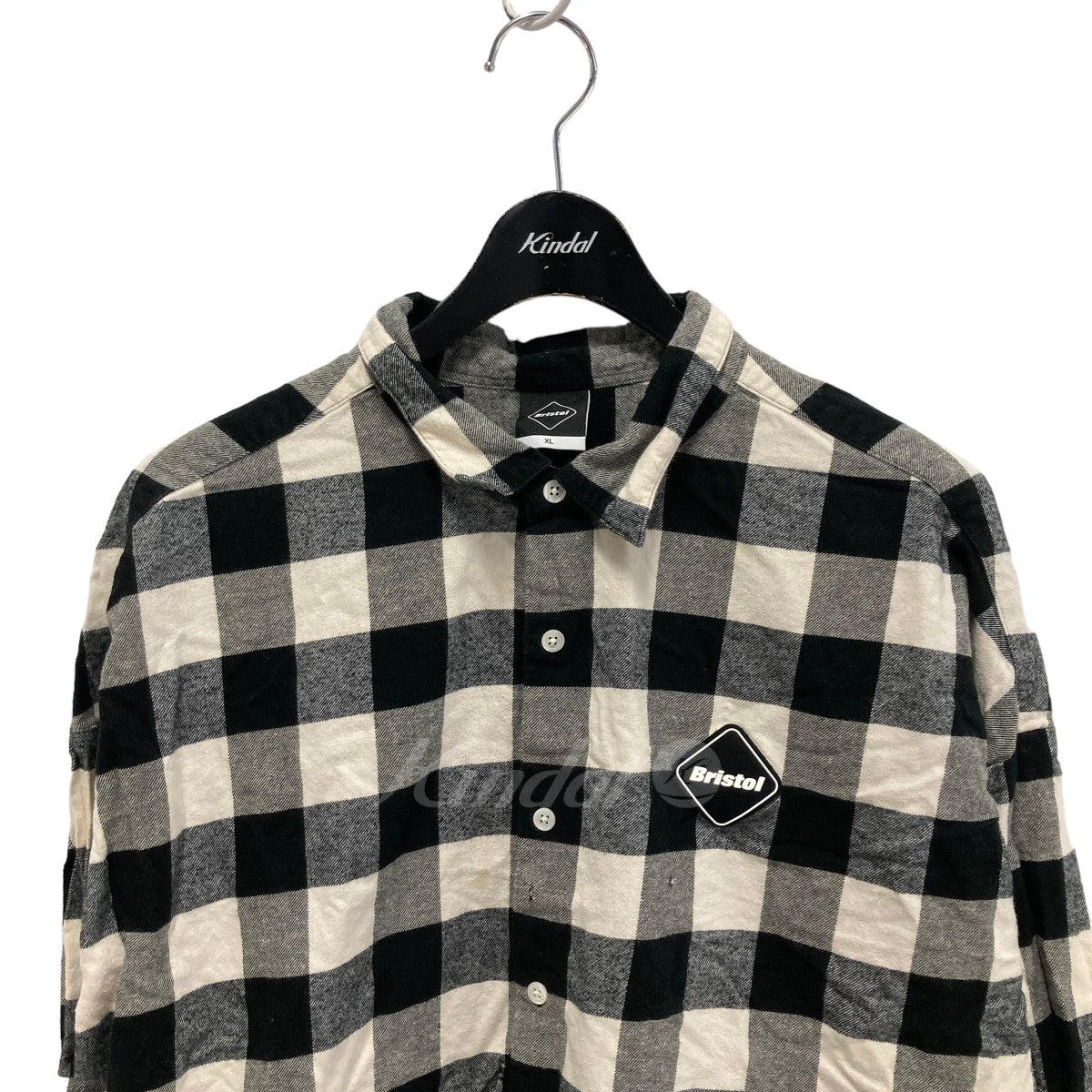 F．C．R．B．(エフシーアールビー) 21AW BIG LOGO FLANNEL BAGGY SHIRT グレー×ブラック サイズ  12｜【公式】カインドオルオンライン ブランド古着・中古通販【kindal】