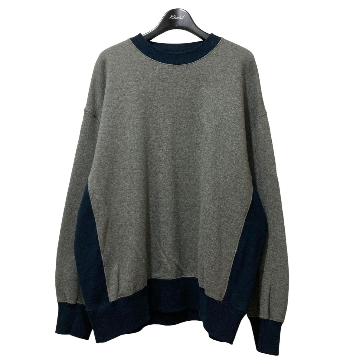 HYKE(ハイク) 2024SS SWEAT SHIRT クルーネックスウェット グレー×ネイビー サイズ XL｜【公式】カインドオルオンライン  ブランド古着・中古通販【kindal】