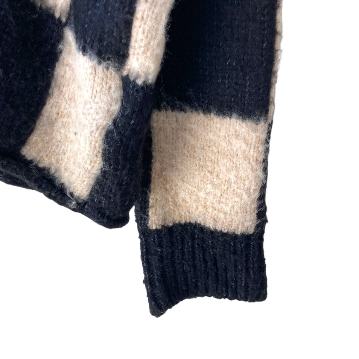 ASKYURSELF BRUSHED CHECKERED KNITチェッカーニットセーター 古着・中古-4枚目のアイテム画像