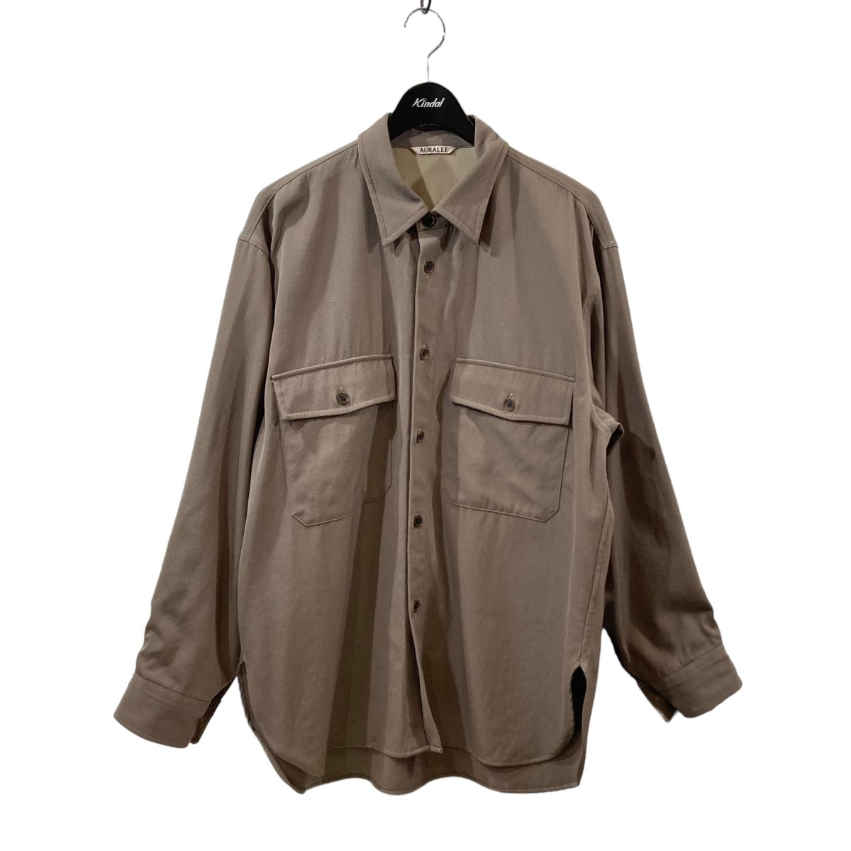 AURALEE(オーラリー) WOOL MAX GABAGINE SHIRTウールシャツA9AS03MX A9AS03MX グレーベージュ サイズ  4｜【公式】カインドオルオンライン ブランド古着・中古通販【kindal】