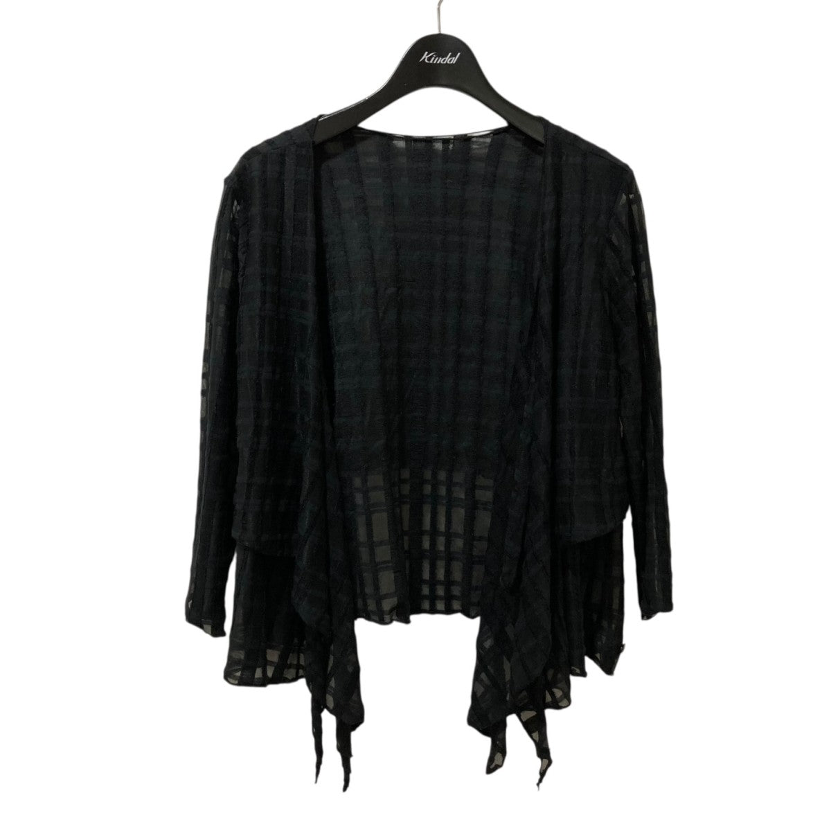 CHANEL シアーチェックカーディガン 古着・中古-1枚目のアイテム画像