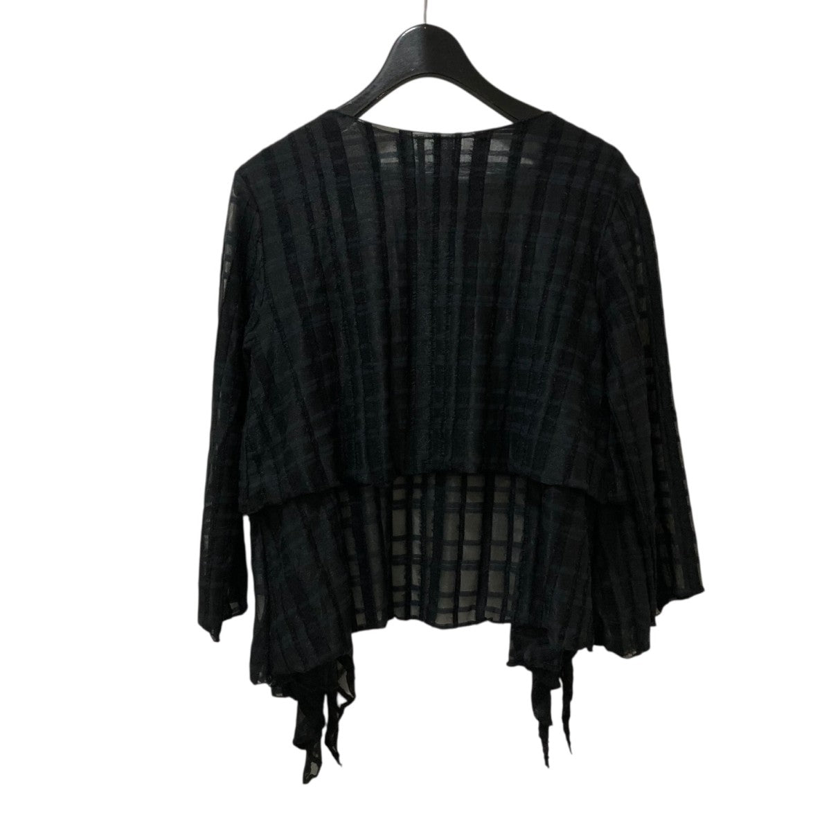 CHANEL シアーチェックカーディガン 古着・中古-2枚目のアイテム画像