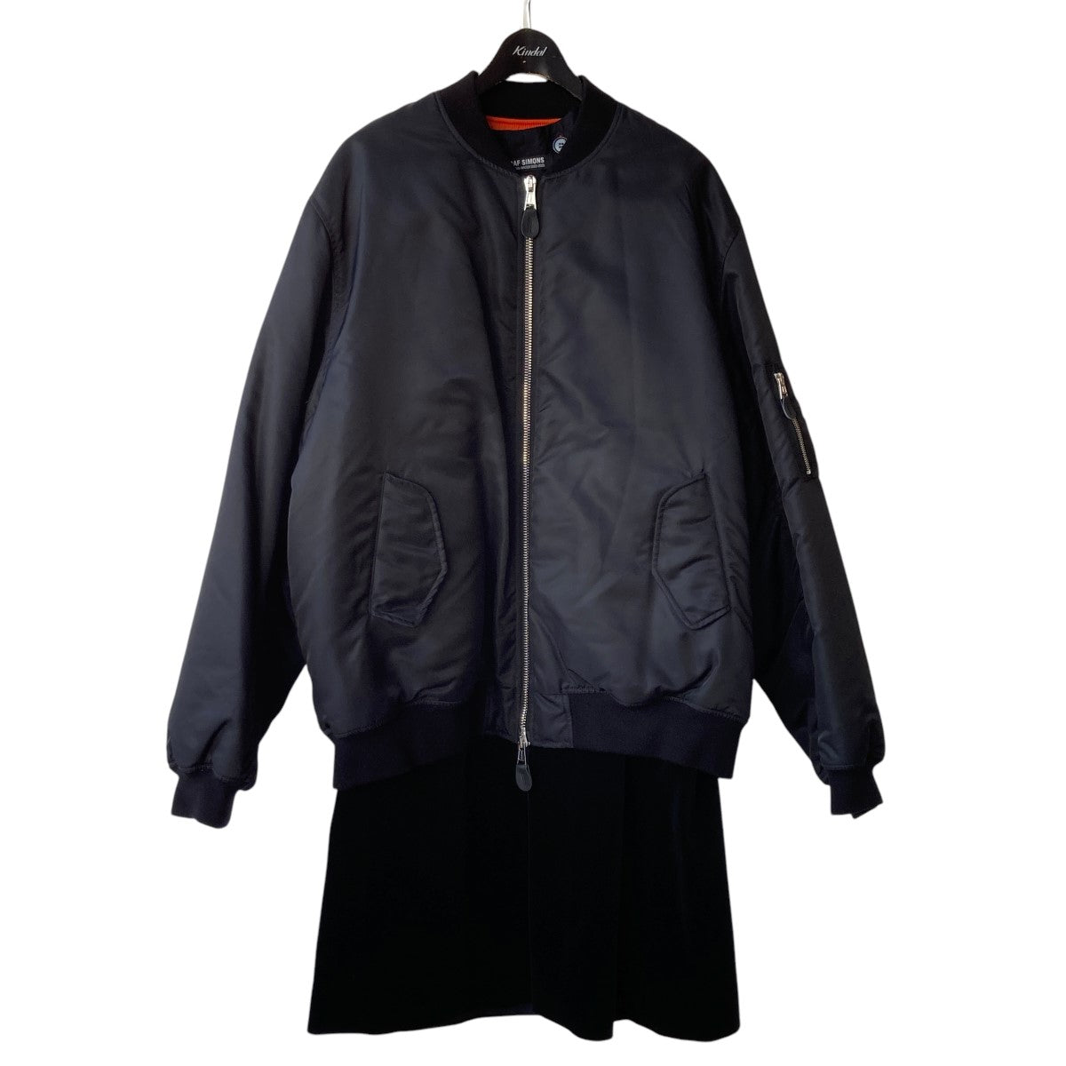 RAF SIMONS(ラフシモンズ) BOMBER WITH ELONGATED UNDERCOATレイヤード 
