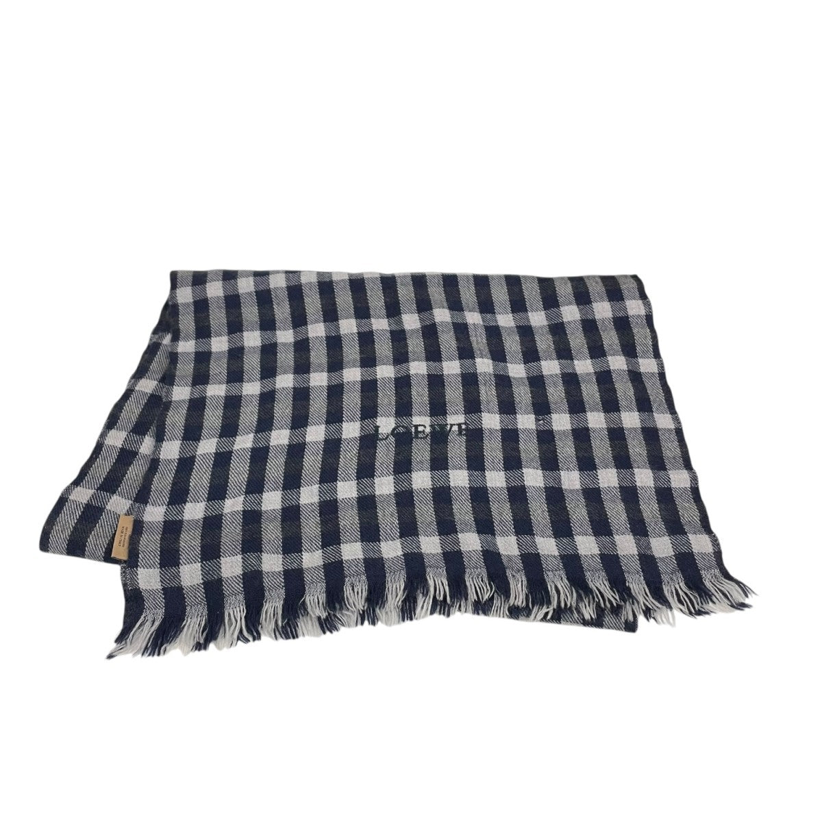 LOEWE(ロエベ) チェックマフラー ネイビー｜【公式】カインドオル