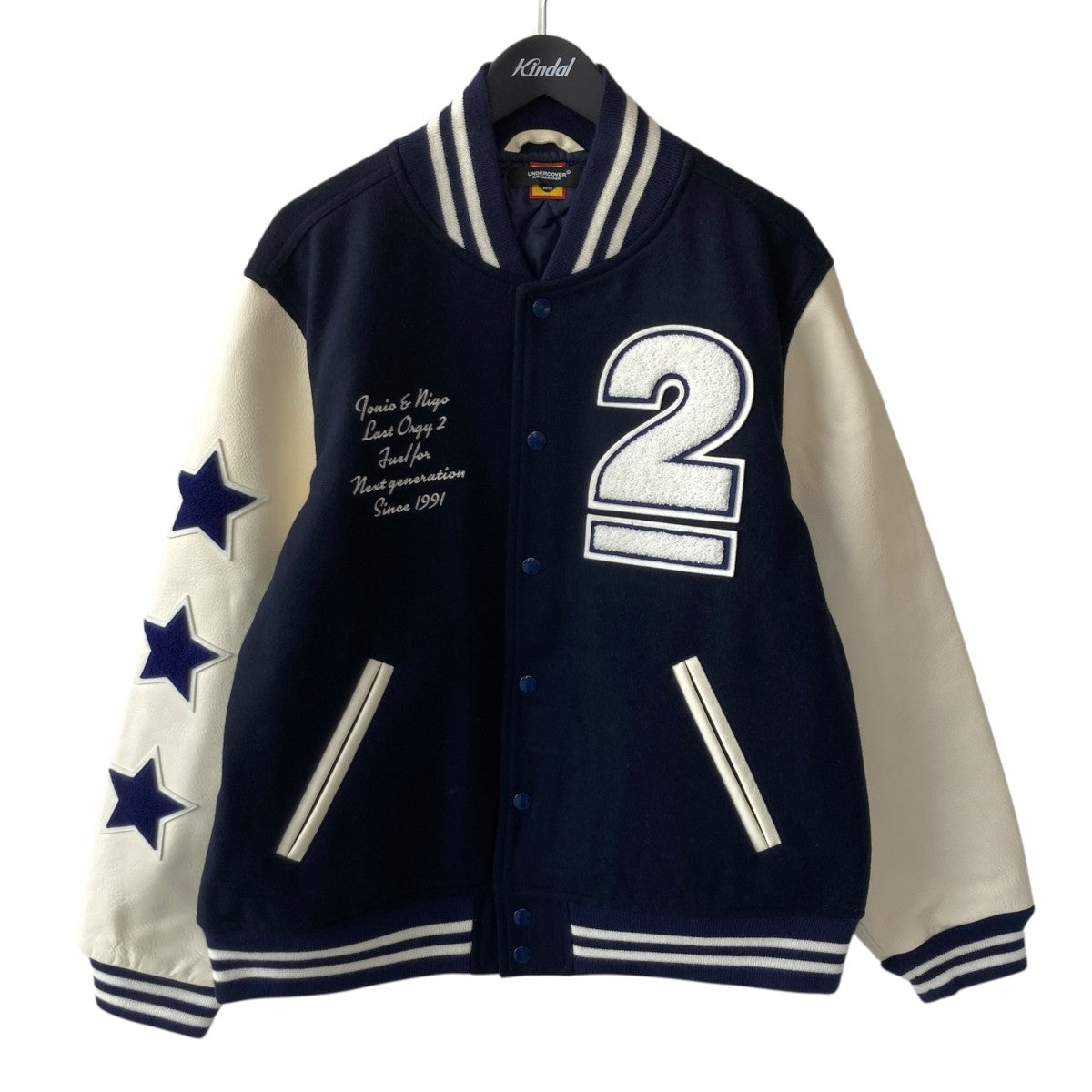 m*様 HUMAN MADE スタジャン ネイビー HUMAN MADE ヒューマンメイド 25SS SATIN STADIUM JACKET サテン