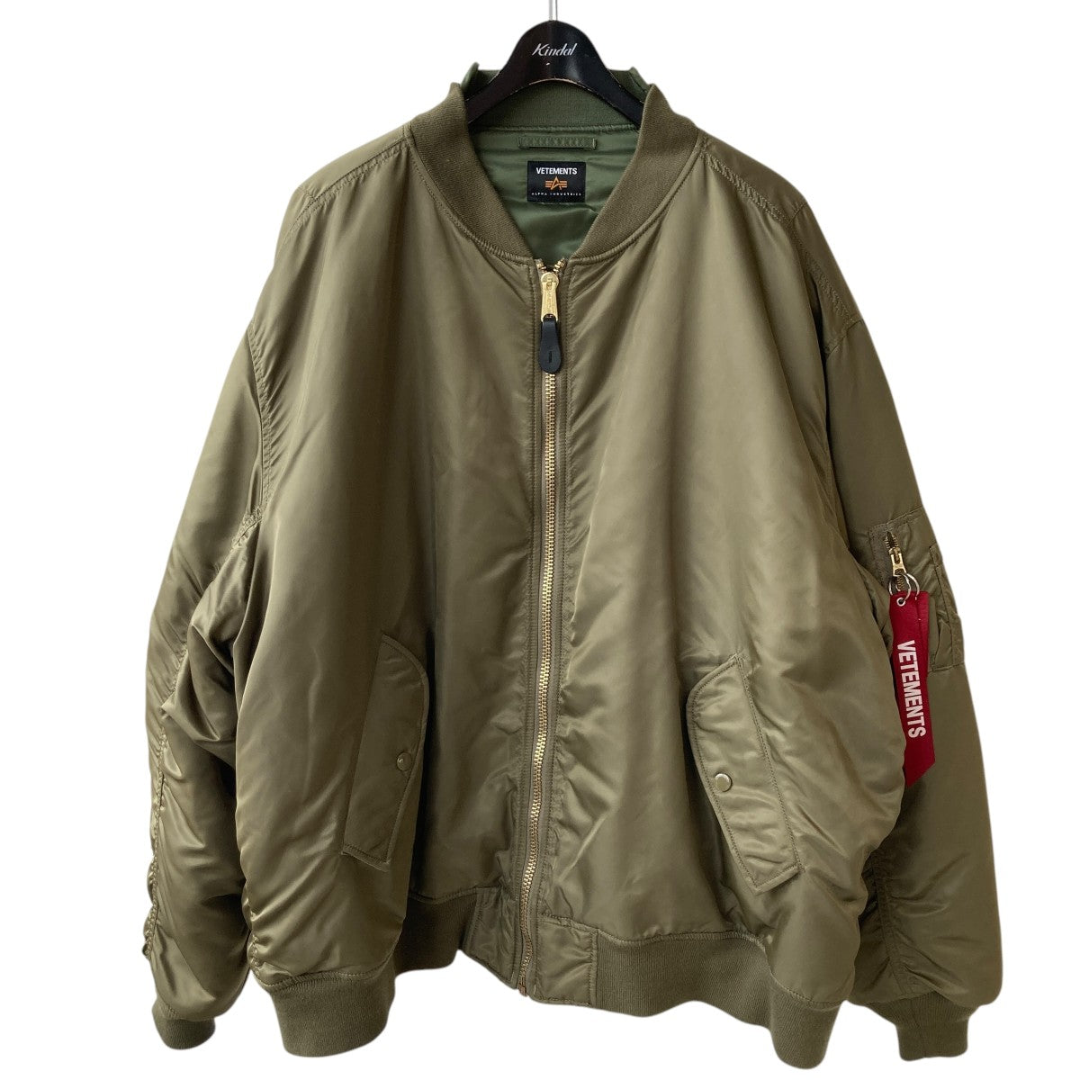 VETEMENTS×ALPHA MA-1ジャケット WSS18JA25 WSS18JA25 オリーブ サイズ  