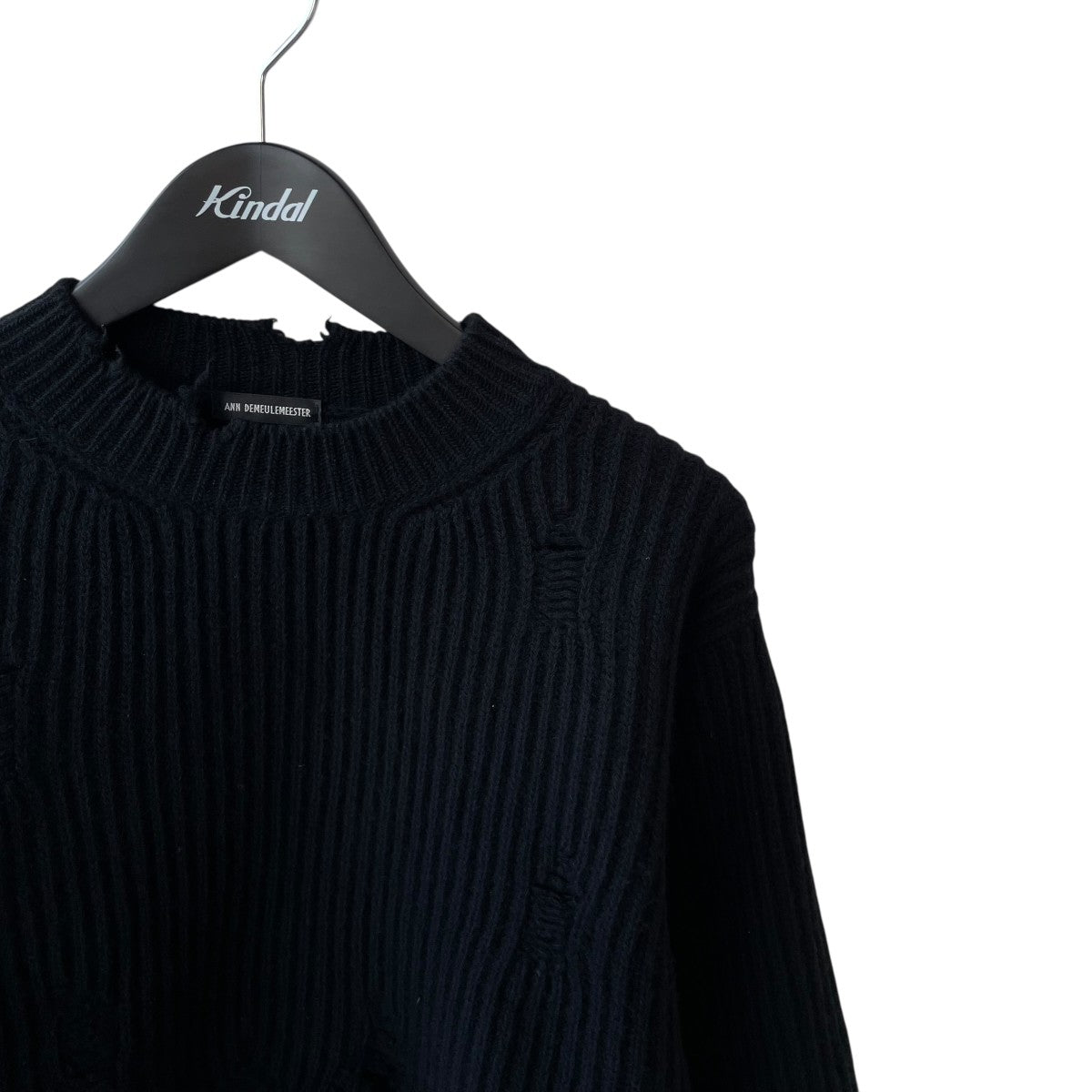 ANN DEMEULEMEESTER 24AWCropped Jumperクロップドダメージニット2402-W-KN34-KN048-099 古着・中古-3枚目のアイテム画像