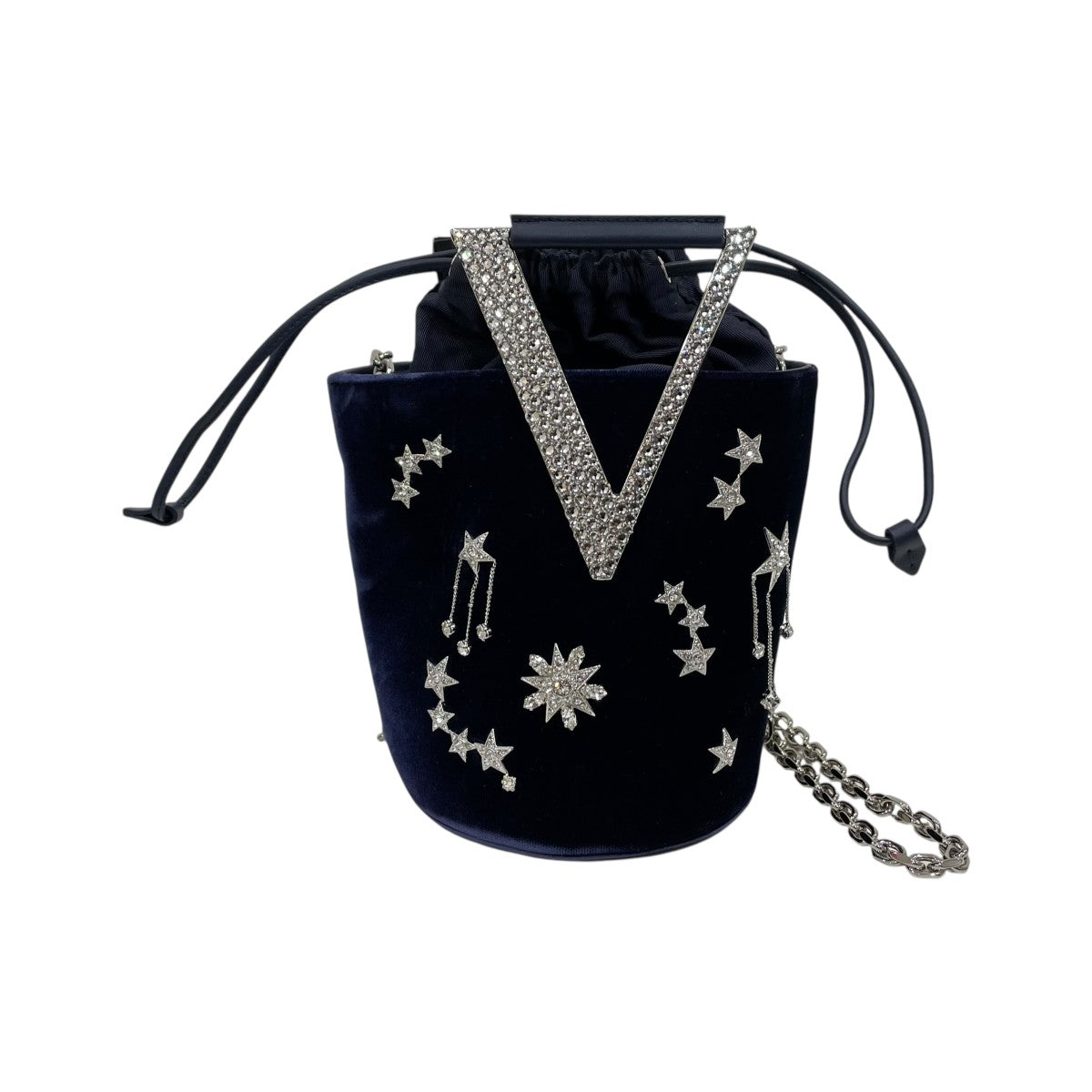 ロジェヴィヴィエ・ビジュー付き黒パーティーバッグ(超美品)✨ Roger Vivier(ロジェ ヴィヴィエ) RV Strass Constellation