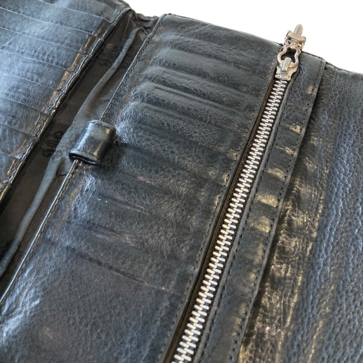 CHROME HEARTS WAVE WALLET CROSS BUTTON長財布 古着・中古-10枚目のアイテム画像