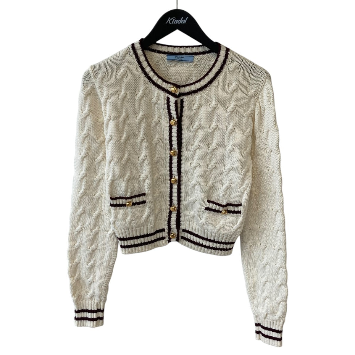 PRADA(プラダ) ケーブルニットカーディガンP25N03 P25N03 アイボリー 