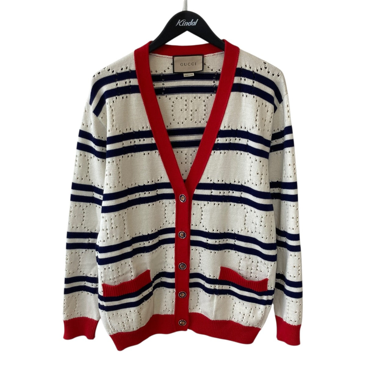 GUCCI(グッチ) ボーダーカーディガン691543 691543 アイボリー サイズ