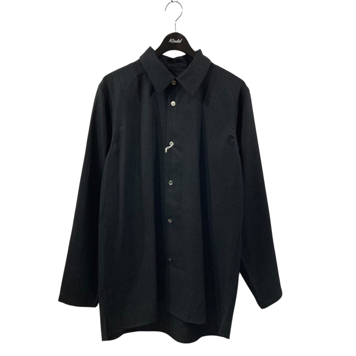 山内(ヤマウチ) ウールブラックストライプ・パジャマシャツ22246-B