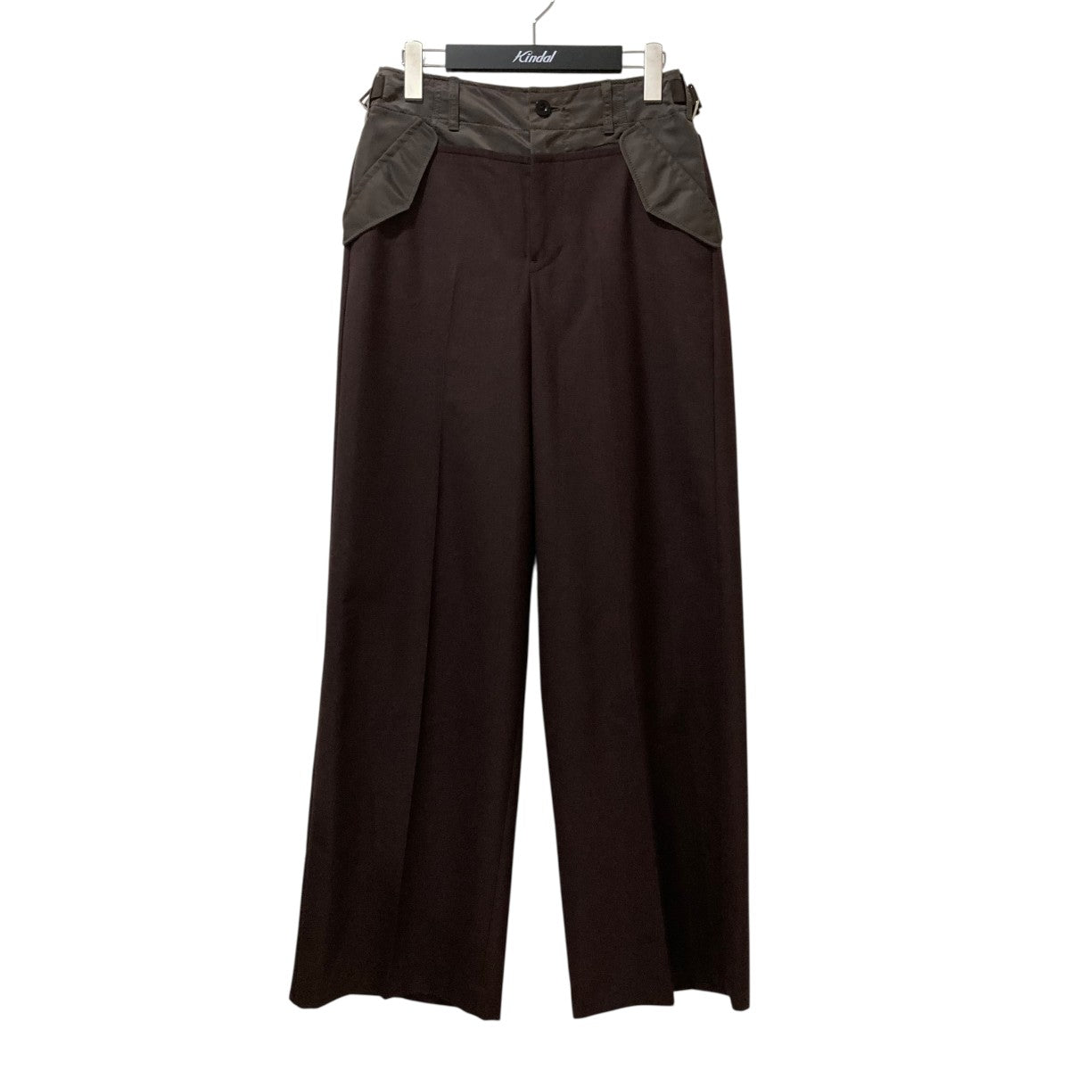 極美品 24SS⭐️sacai ドロストスラックスパンツ 切り替え ウールギャバ sacai サカイ 24SS Rip Stop Pants リップストップ カーゴパンツ