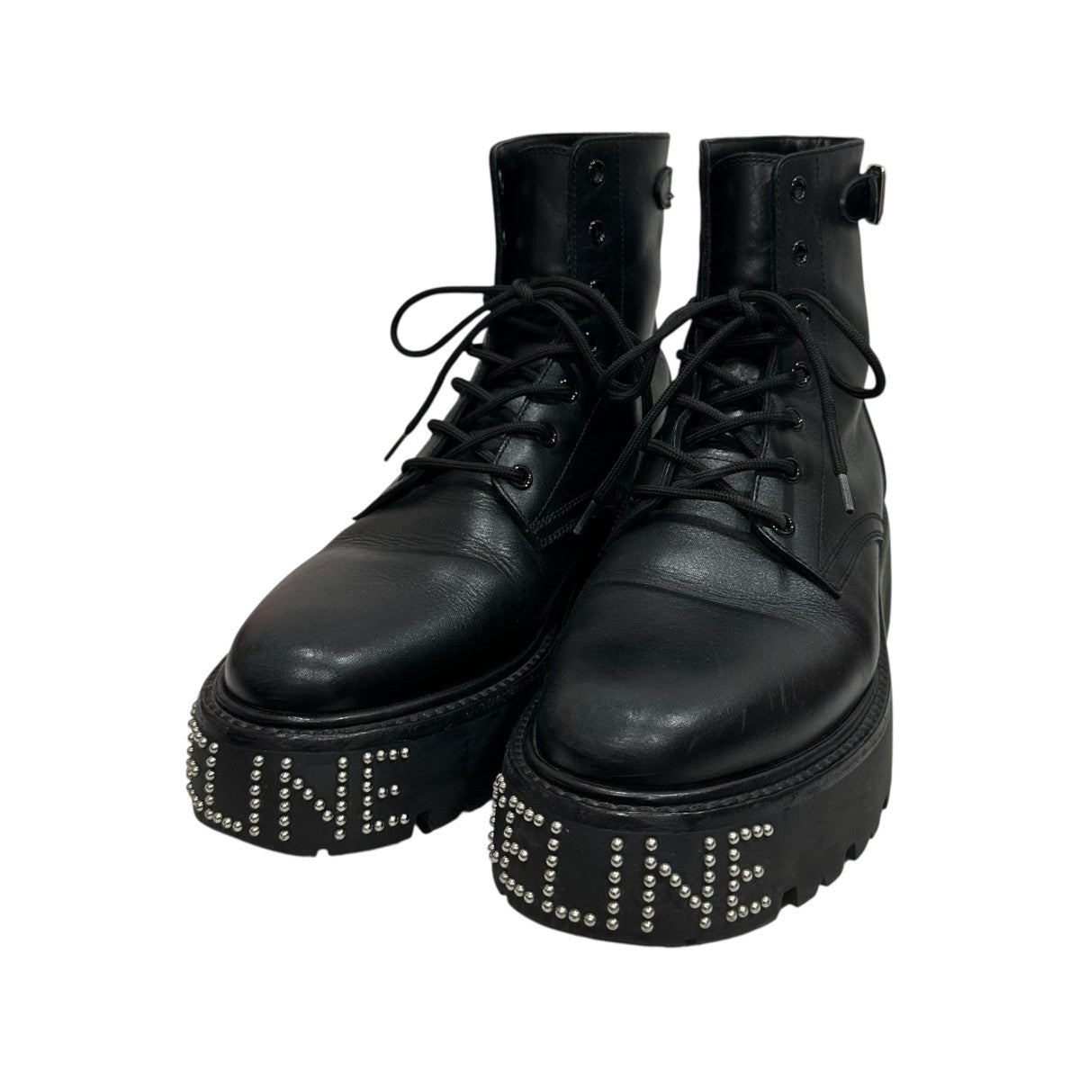 CELINE　セリーヌ　レースアップ　ブーツ　ブラック　厚底　25cm CELINE セリーヌ レースアップブーツ BULKY バルキー 345983579C