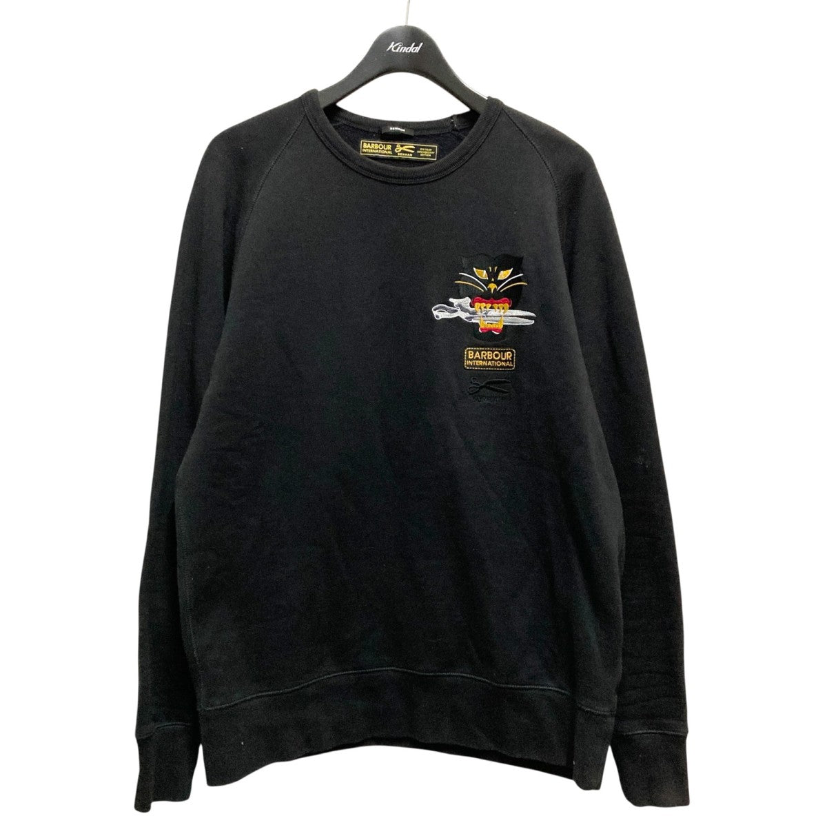 Denham(デンハム) DENHAM BARBOUR Black Cat Sweat刺繍