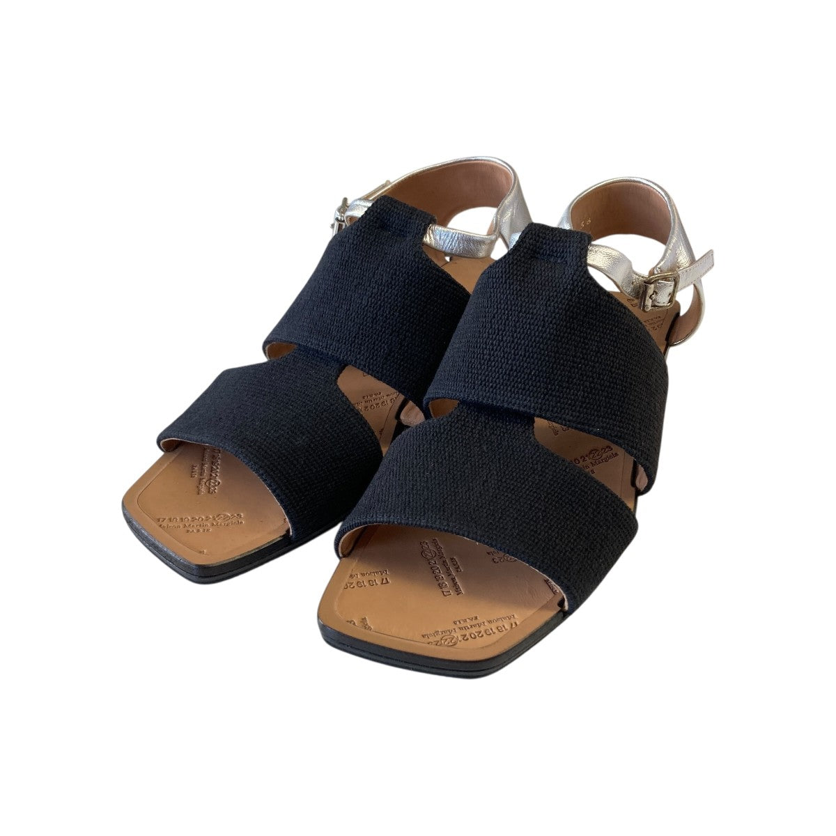 Maison Margiela LEATHER CANVAS OPEN TOE SANDALサンダルS38WP0338 古着・中古-1枚目のアイテム画像