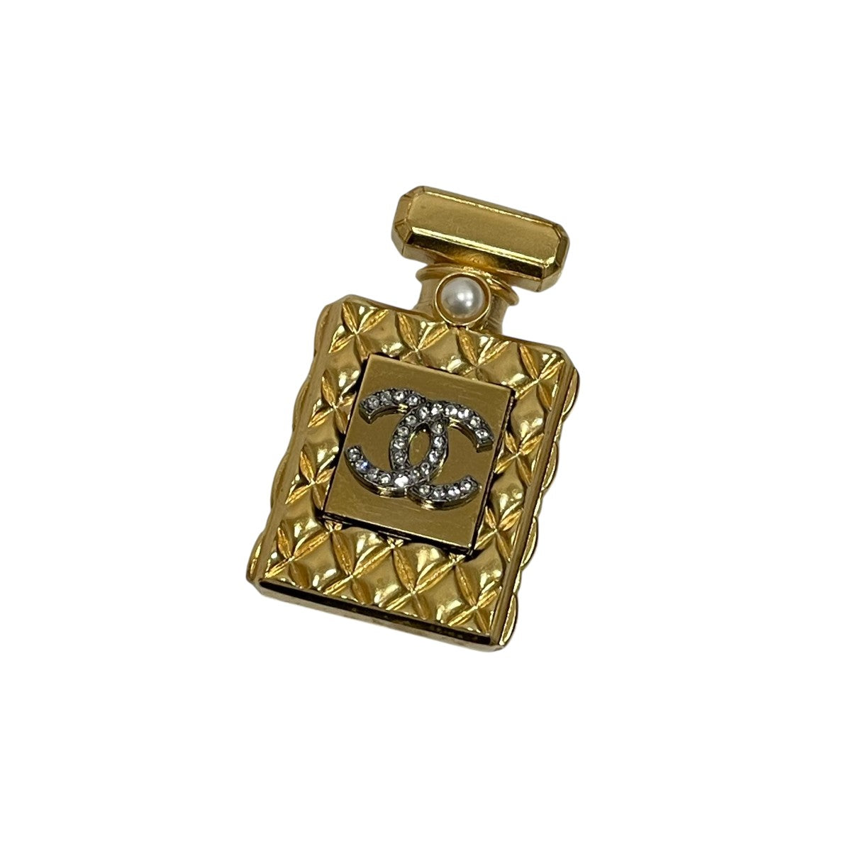 中古美品シャネルCHANEL香水ボトルスパンコールブローチ