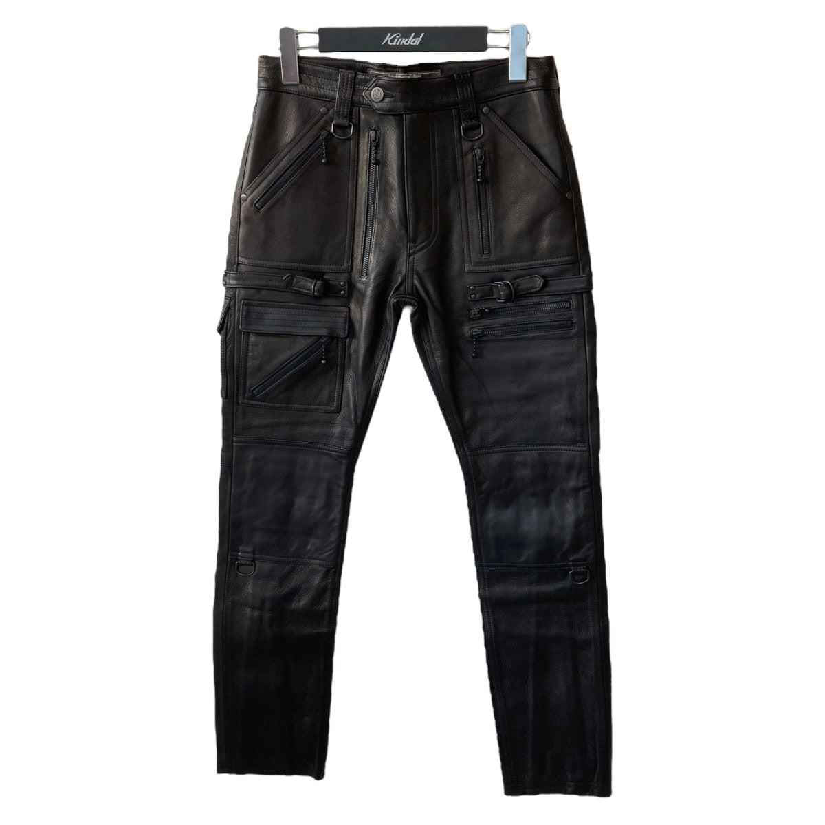 blackmeans(ブラックミーンズ) BACK ZIP LEATHER TAPERED PANTS