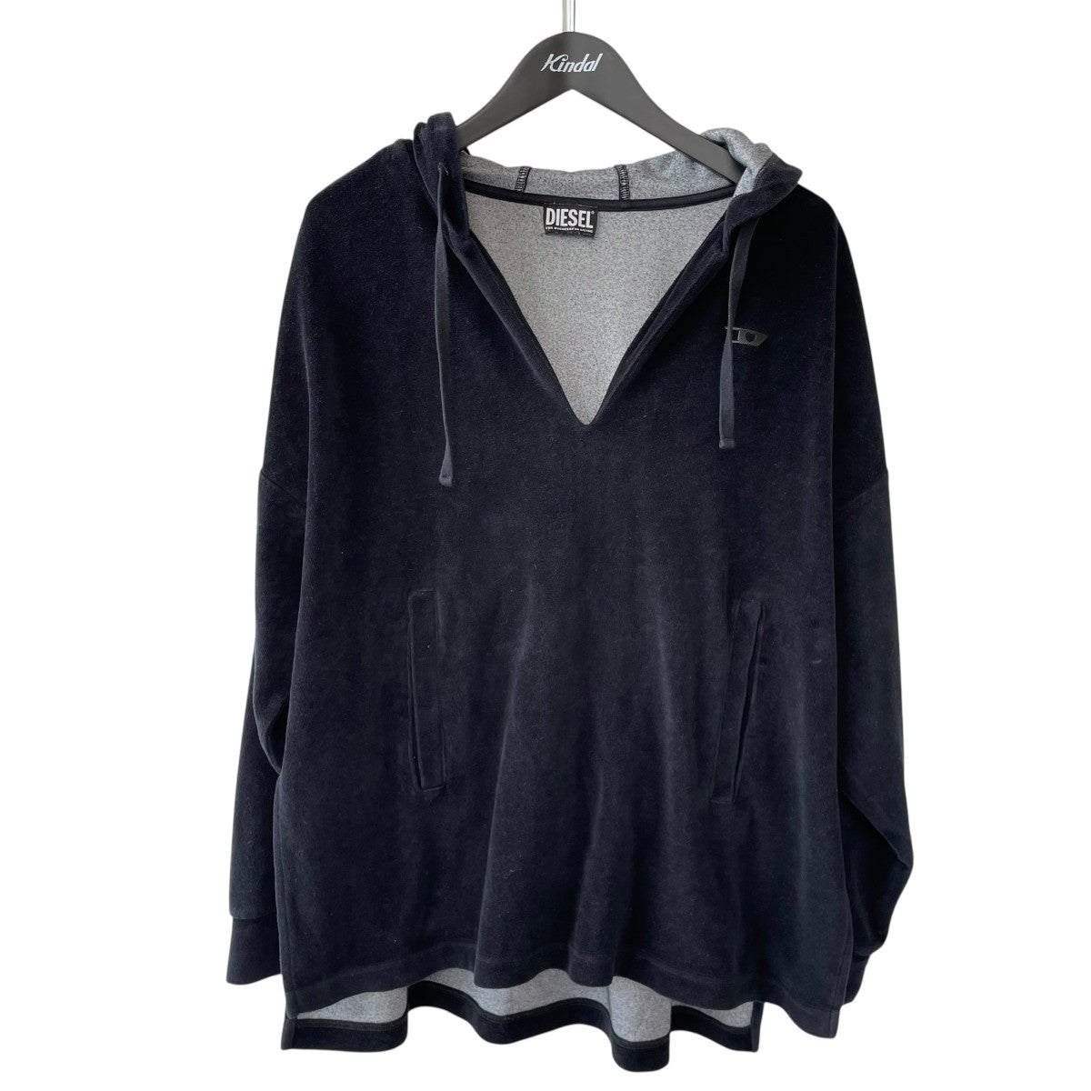 DIESEL / ROX-OUT-1 RDBEK/前身頃シミ汚れ有/パーカー/XS/コットン/BLK/A17218// DIESEL(ディーゼル) ROX-OUT-1 RDBEKVネック プルオーバーパーカー