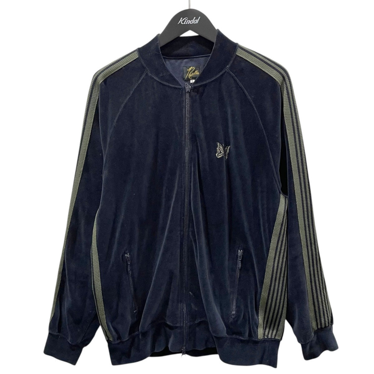 【新品】Needles trackjaket 22aw ネイビー ベロアXL Needles(ニードルズ) 22AW ジップアップベロアジャケット Velour Track