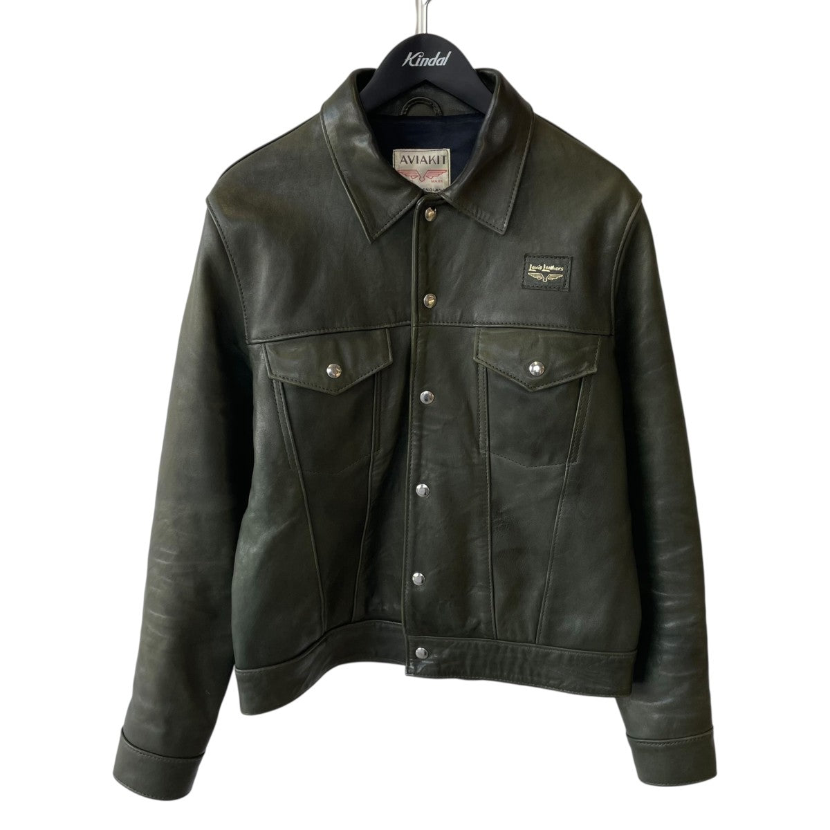 ギン/ベジカウ/ウエスタンジャケット/Lewis Leathers Lewis Leathers(ルイスレザーズ) ウエスタンレザージャケット グリーン