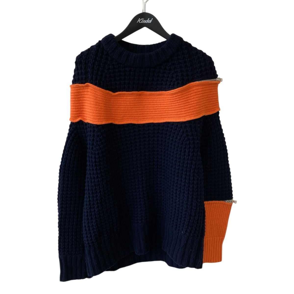 sacai(サカイ) ジップニット19-02082M 19-02082M ネイビー×オレンジ