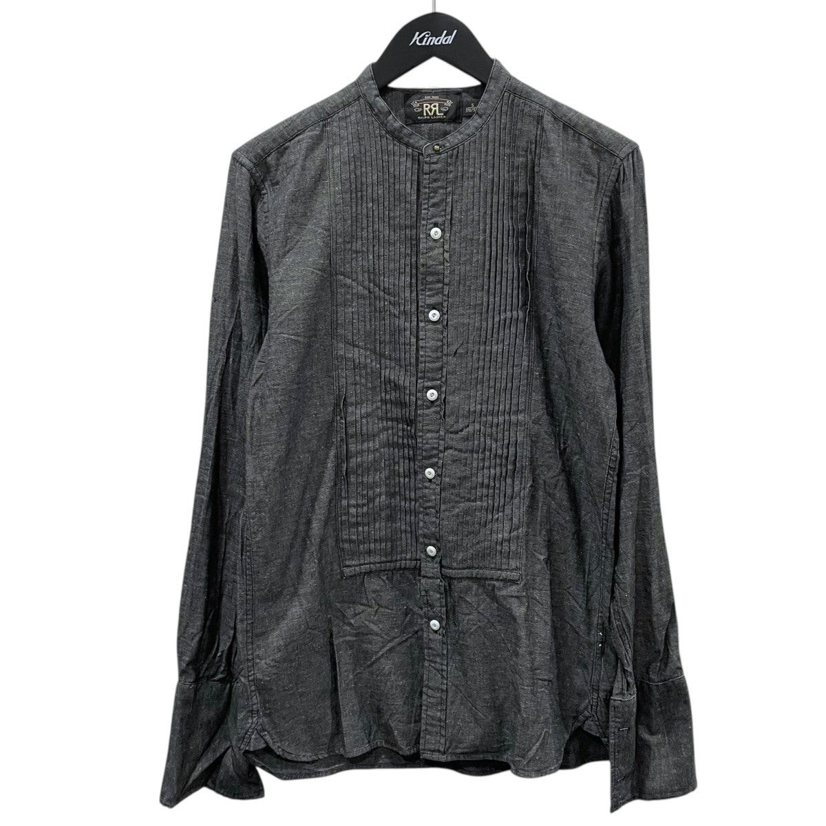 RRL バンドカラーピンタックシャンブレーシャツ ブラック サイズ S