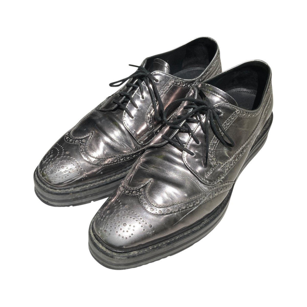 PRADA(プラダ) レザーシューズ2EG015 2EG015 シルバー サイズ 7