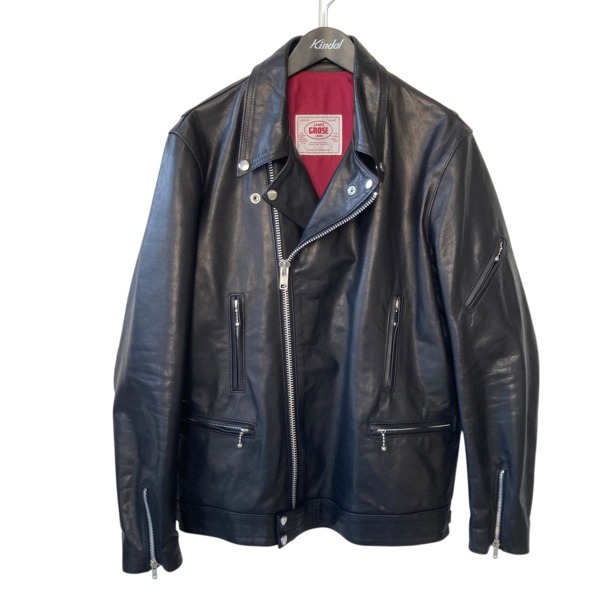 超希少✨ JAMES GROSE ダブルライダース スタッズ 赤 黒 レザー 超希少✨ JAMES GROSE ダブルライダース スタッズ 赤 黒 レザー 【公式