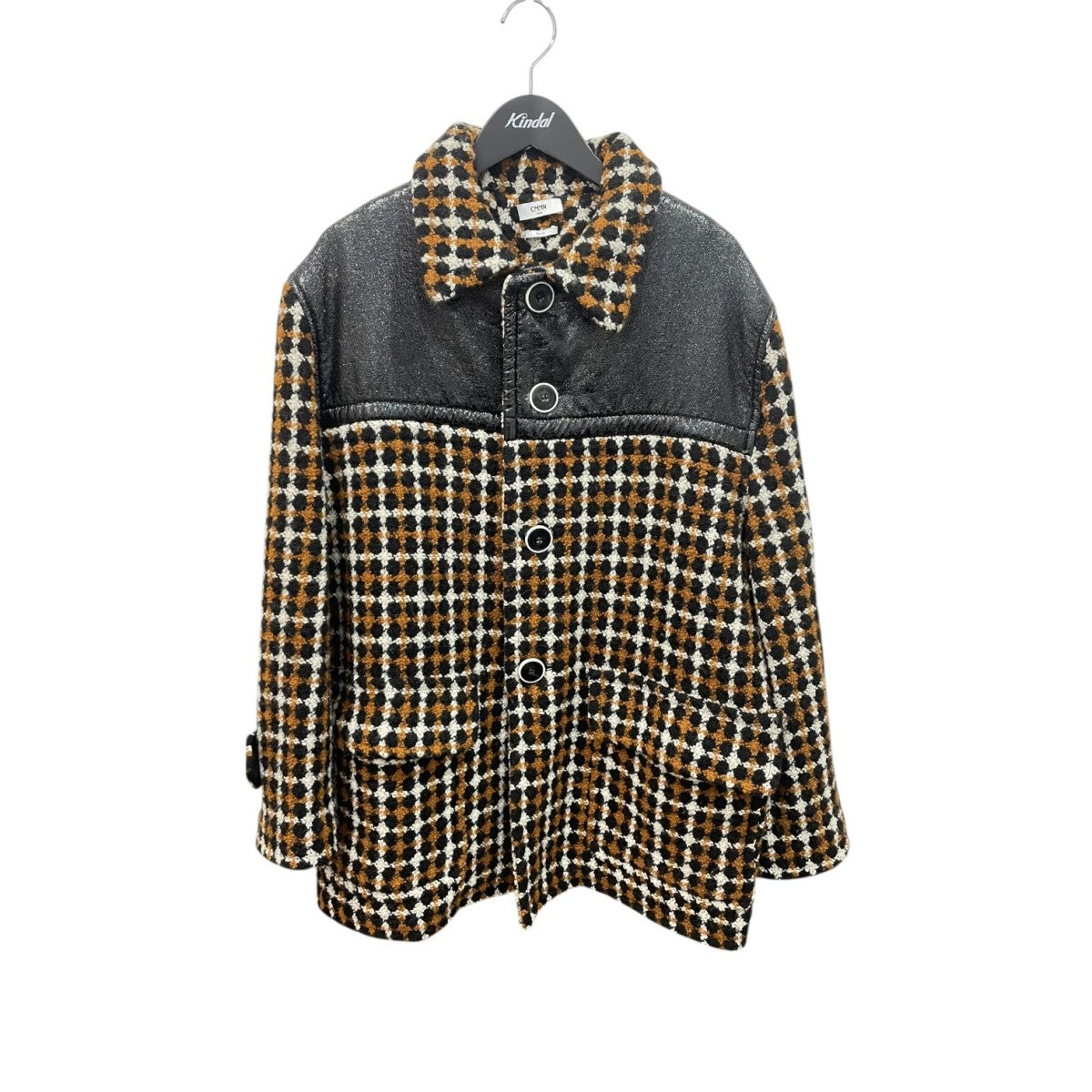 CMMN SWDN(コモン スウェーデン) チェック柄ジャケット ブラック