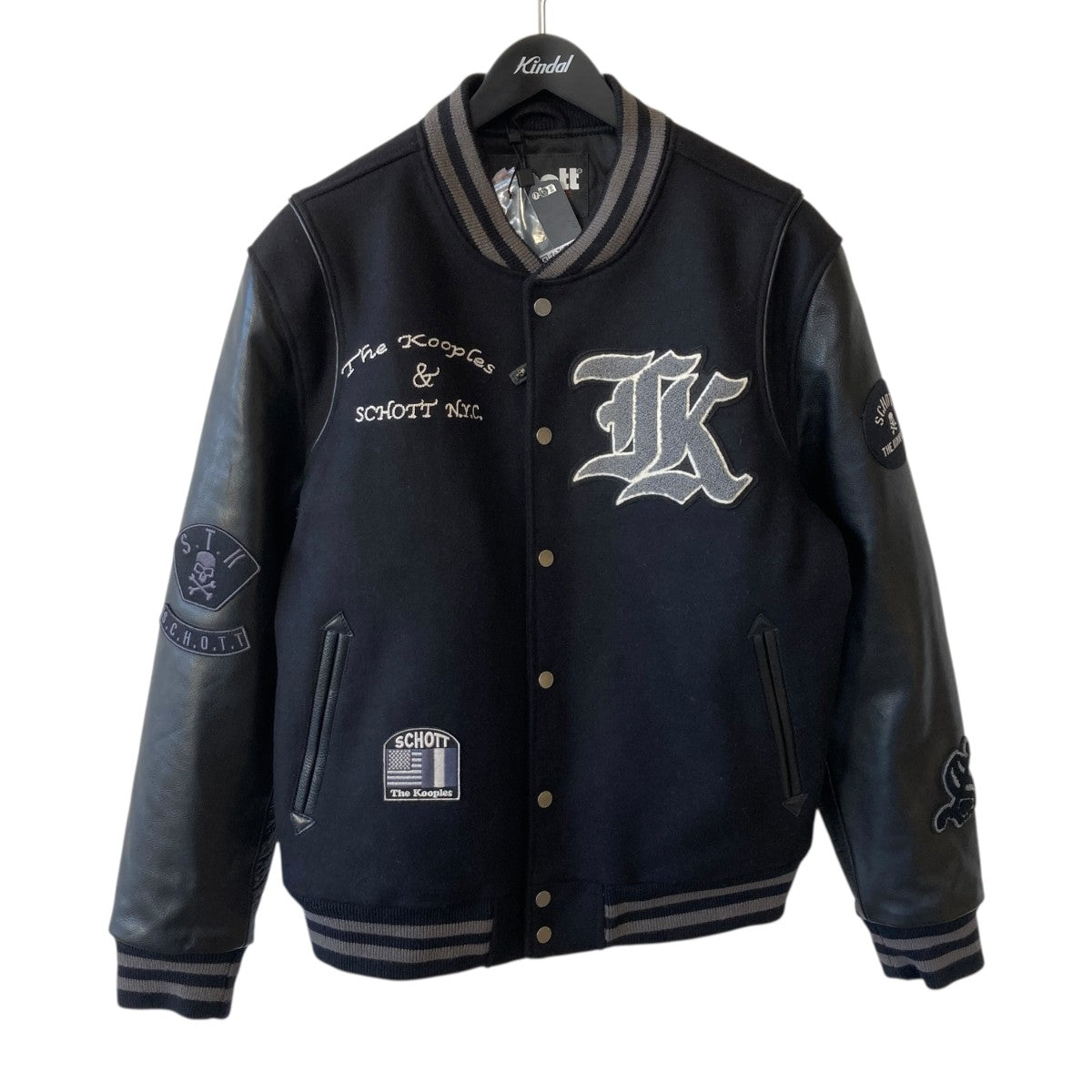 black leather varsity jacket for menスタジャンHCUI31016K