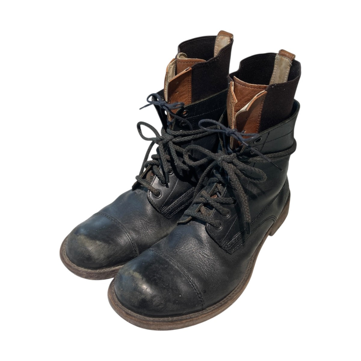 08ナンバーナインレザーサイドゴアコンビブーツnumbernineサイズ8美品 08ナンバーナインレザーサイドゴアコンビブーツnumbernineサイズ8美品