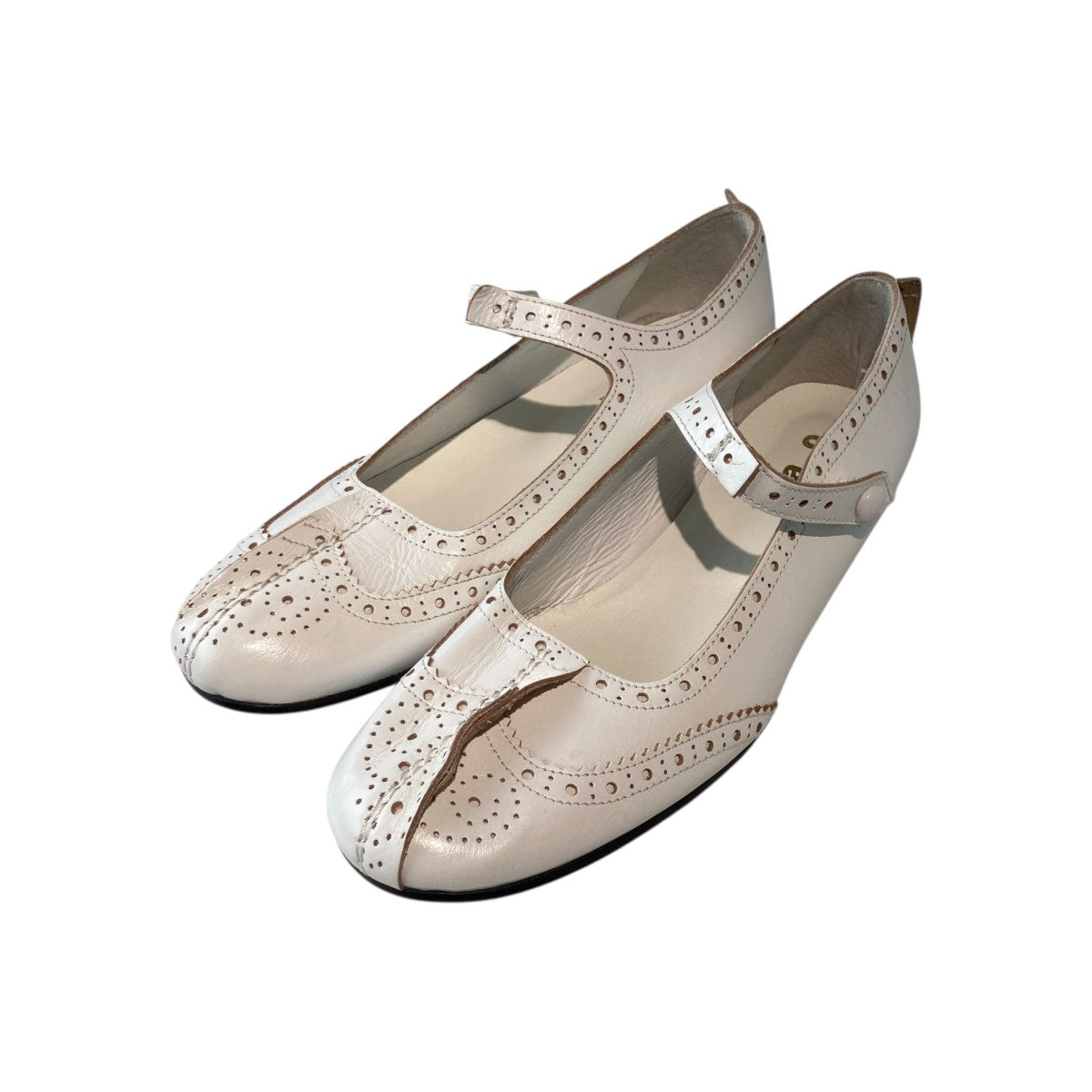 tao COMME des GARCONS / タオコムデギャルソン | ビジュー装飾 レザーベルト | ホワイト | レディース 中古・古着通販】TAO COMME des GARCONS (タオ コムデギャルソン