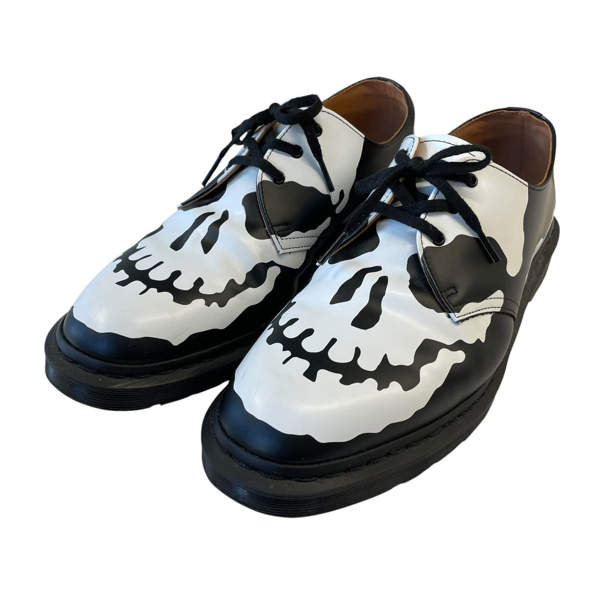 Supreme シュプリーム Dr.Martens ドクターマーチン 25AW 42936001 1461 Skull 3 Eye Shoe スカル 3アイ シューズ ブーツ ブラック系 ホワイト系 UK8【中古】 Supreme×Dr．Martens 25AW1461 SUPREME SKULL 3-Eye Shoeレザー