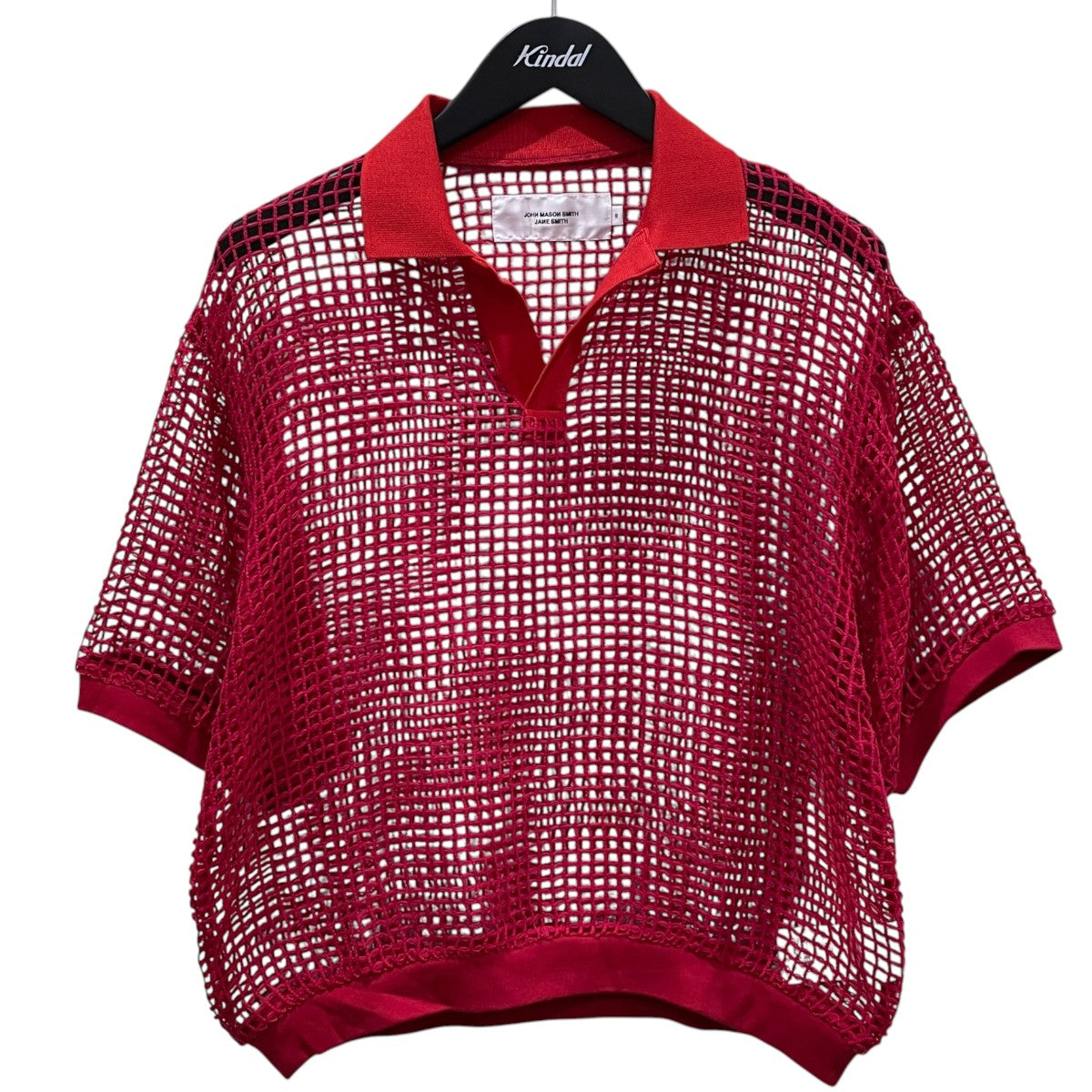 JOHN MASON SMITH ジョン メイソン スミス 26SS SQUARE MESH SKIPPER POLO スクエアメッシュポロシャツ 26SCT-226S チャコール系 M JOHN MASON SMITH(ジョンメイソンスミス) 26SS スクエアメッシュ