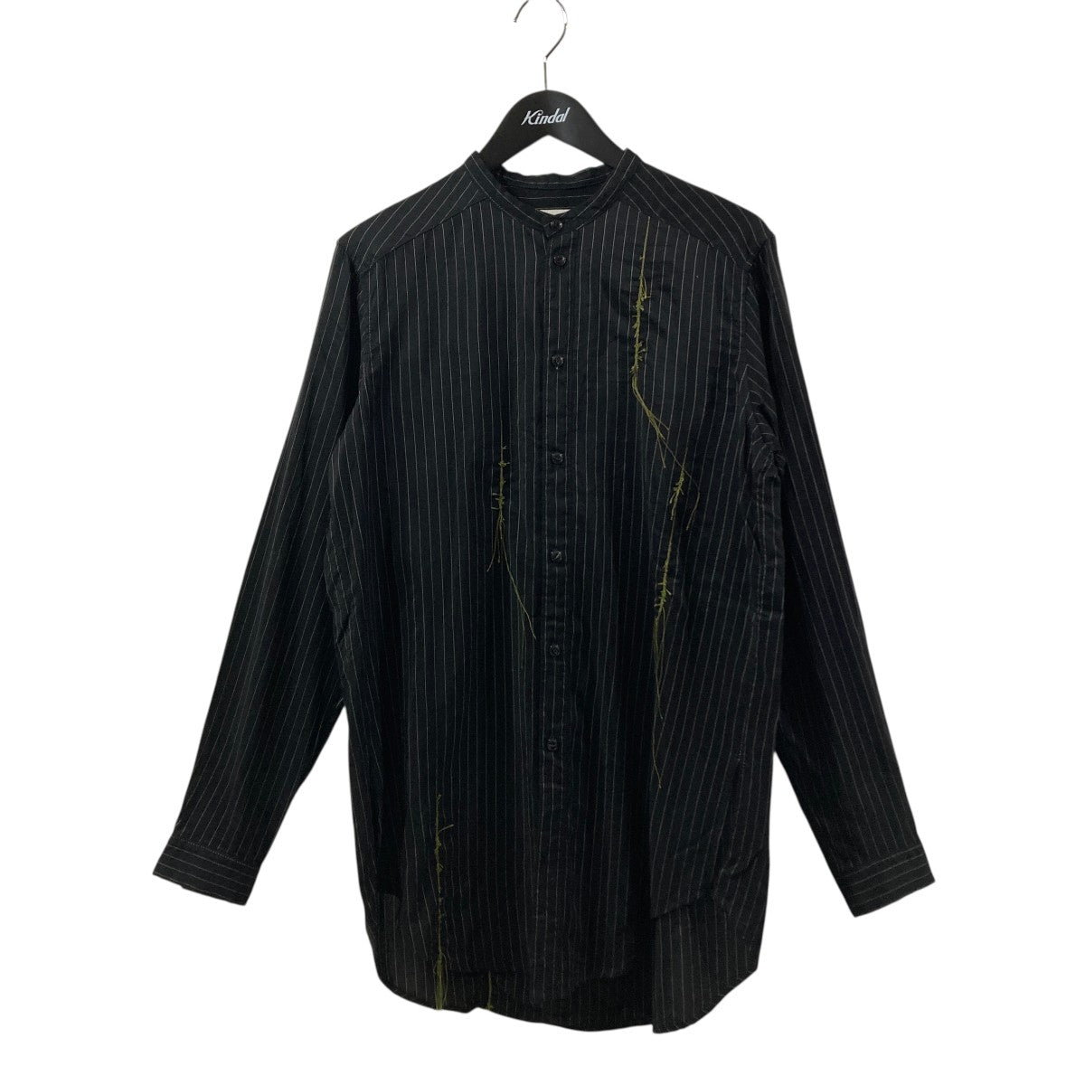 HAND PROCESSED GARMENTストライプ長袖シャツ004E