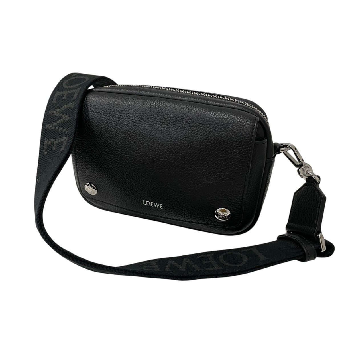 LOEWE(ロエベ) ペブル メッセンジャーショルダーバッグ ブラック