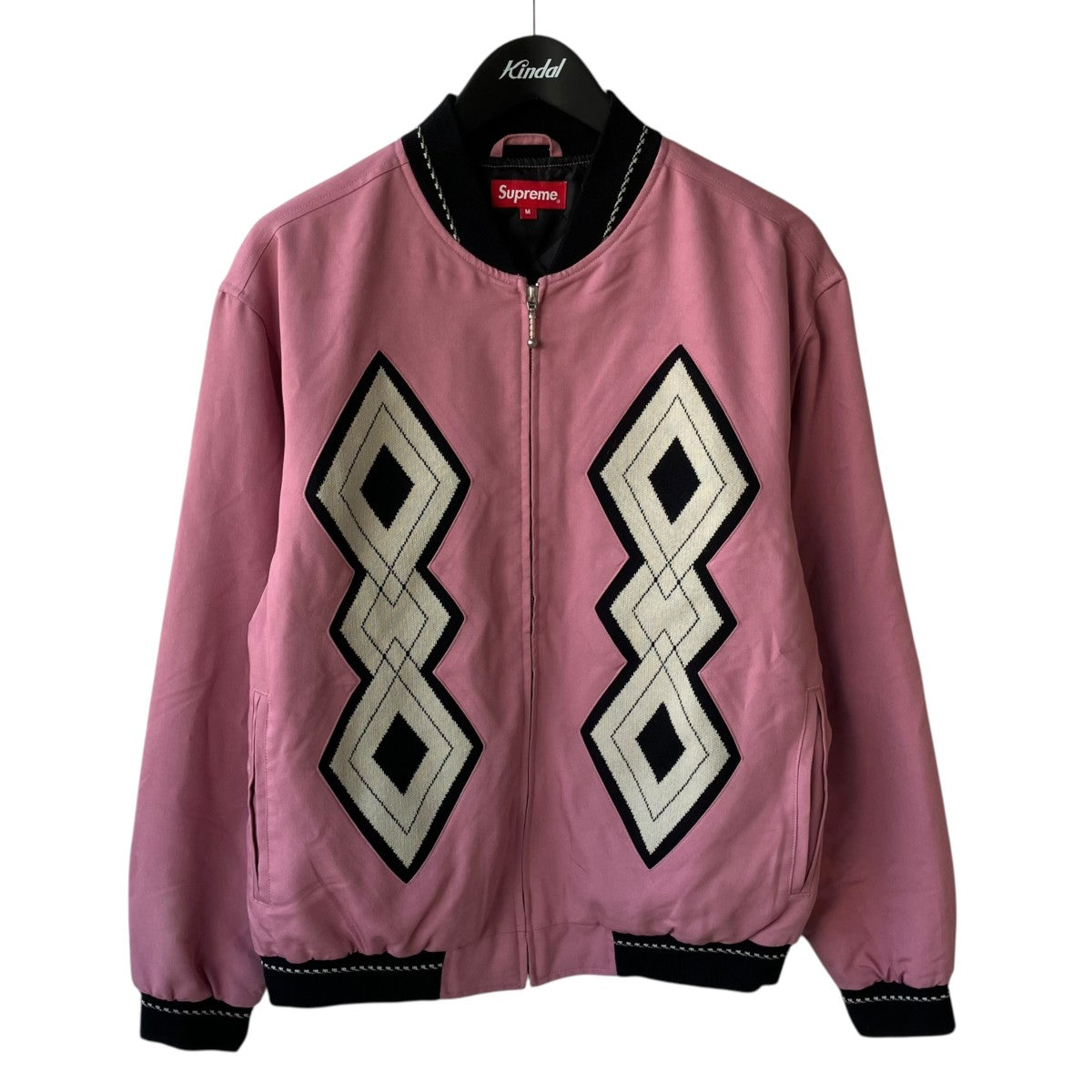 Supreme(シュプリーム) 18AWDiamond Rayon Bomberジャケット ピンク