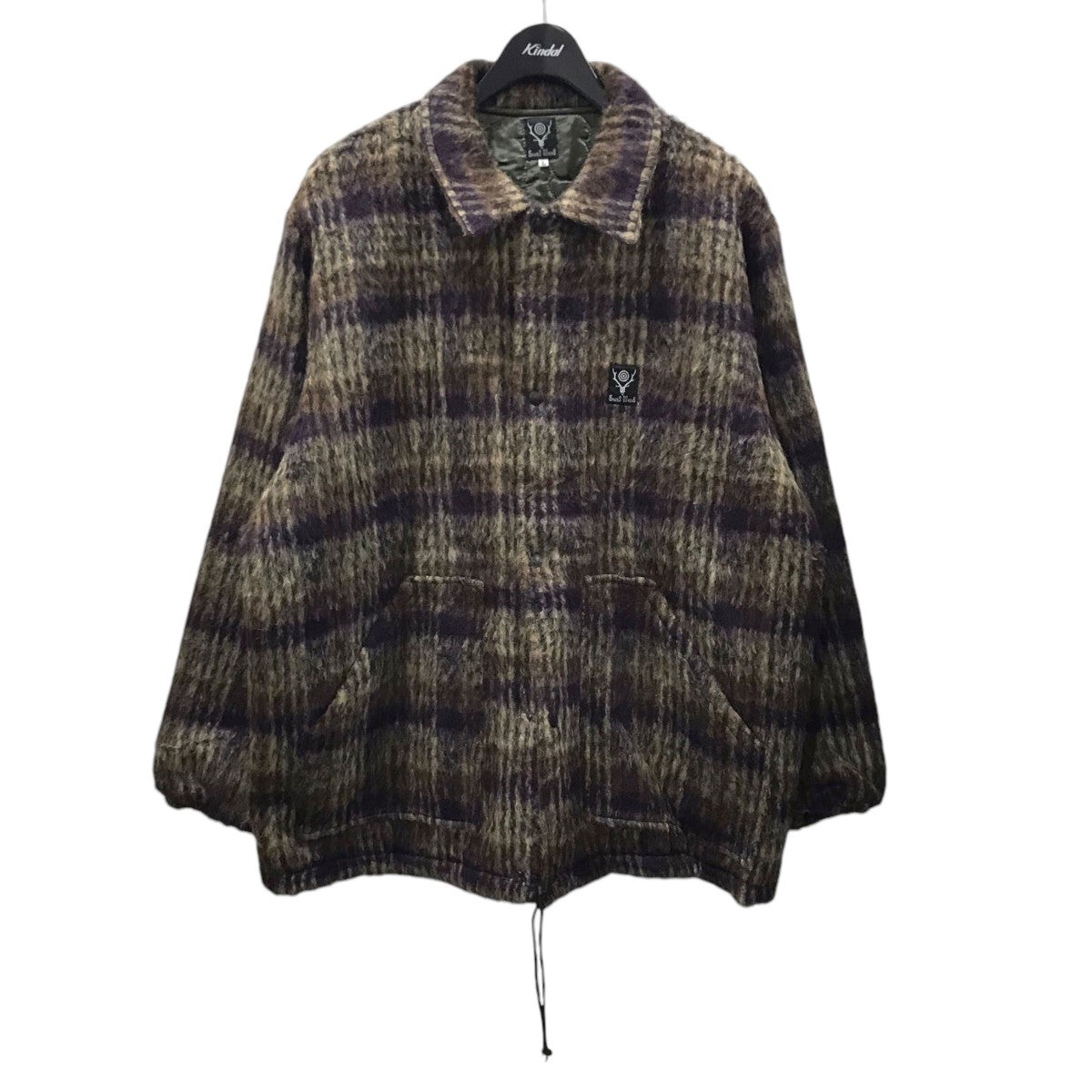 south2 west8(サウス2ウエスト8) チェック柄シャギーコーチジャケット Coach Jacket -A／PE／W／AP Shaggy  Plaid LQ697 LQ697 ブラウン・パープル サイズ L｜【公式】カインドオルオンライン ブランド古着・中古通販【kindal】