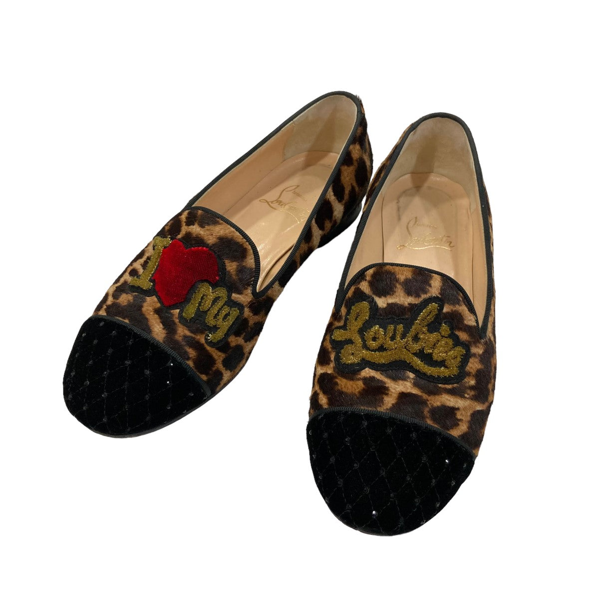 CHRISTIAN LOUBOUTIN(クリスチャンルブタン) Drawer別注 MY LOVE FLAT VELVET レオパード ファーパンプス  3130492 3130492 ブラウン×ベージュ サイズ 35 1／2｜【公式】カインドオルオンライン ブランド古着・中古通販【kindal】