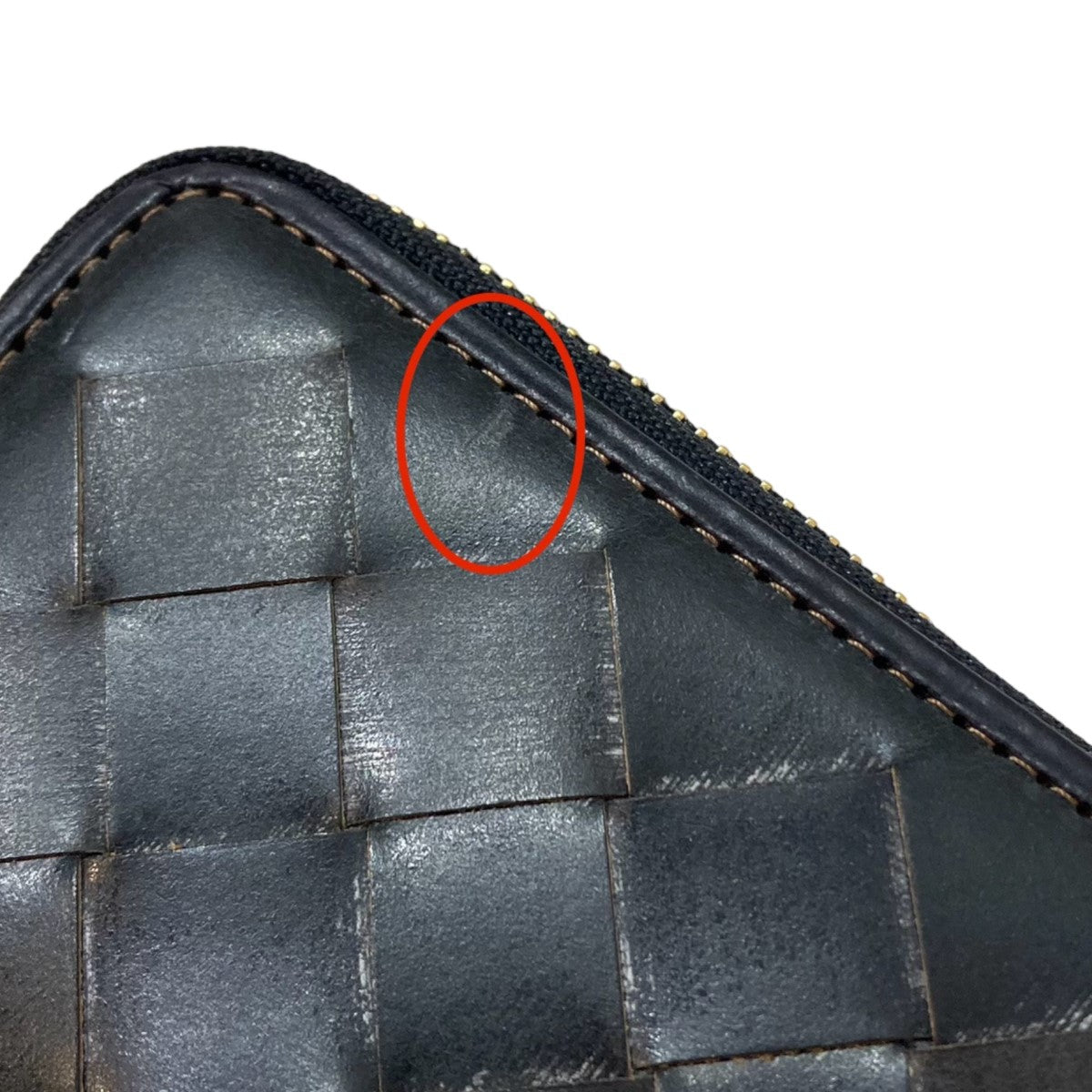 編み込みレザー コンパクトウォレット 財布