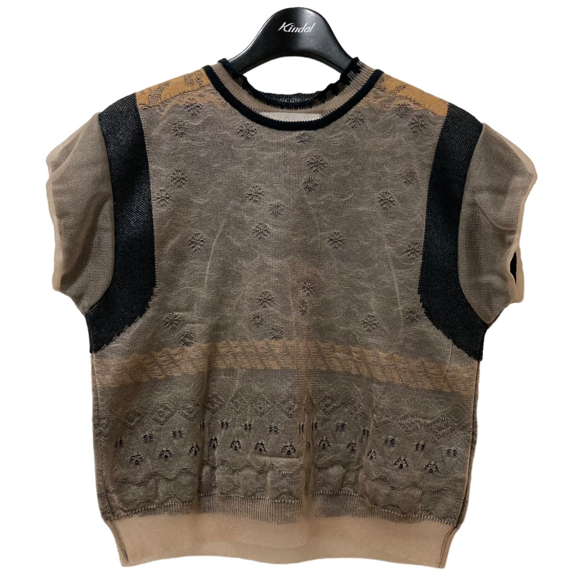 mame kurogouchi(マメクロゴウチ) Cocoon Layered Knit Tops レイヤードニットトップス MM20SS-KN035  MM20SS-KN035 ブラウン サイズ M｜【公式】カインドオルオンライン ブランド古着・中古通販【kindal】