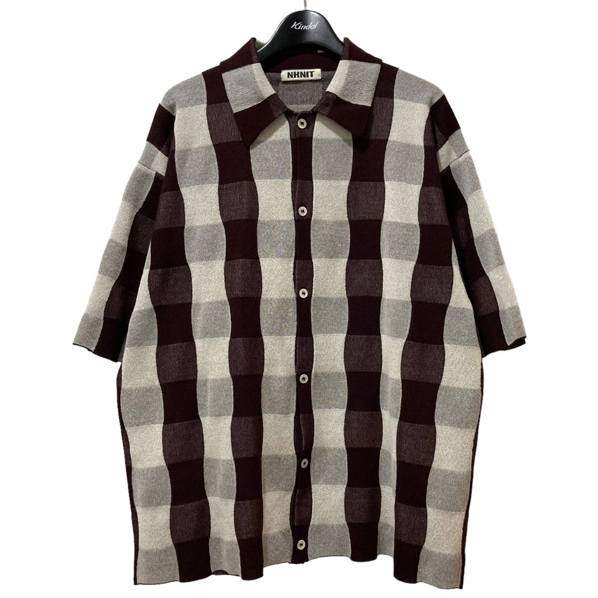 NKNIT(ンニット) checker pattern KNIT shirt チェックニットシャツ NKNIT24SS-N038  NKNIT24SS-N038 ブラウン サイズ 2｜【公式】カインドオルオンライン ブランド古着・中古通販【kindal】