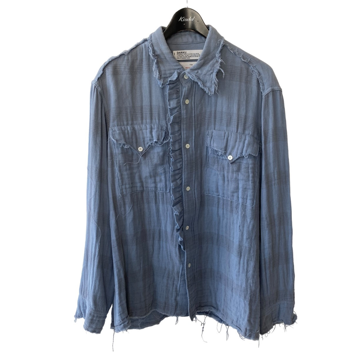 DAIRIKU(ダイリク) Triple Gauze Frill Check Shirt21AW S-1 21AW S-1 ブルー サイズ  M｜【公式】カインドオルオンライン ブランド古着・中古通販【kindal】